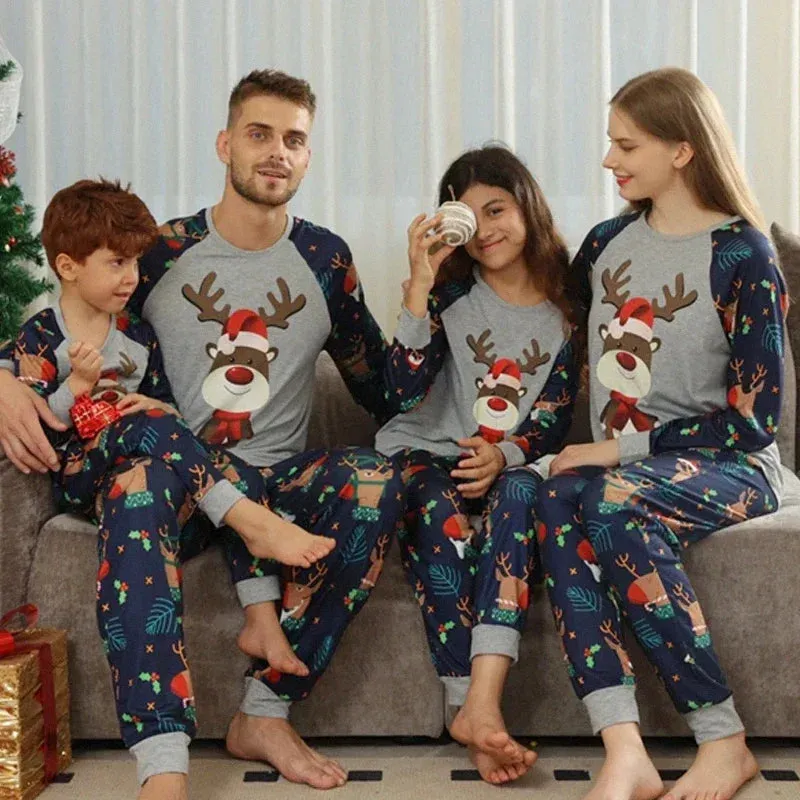 2024 Family Christmas  Matching Outfit Printed Pajamas Set for Baby Boys Girls Winter Clothes Mother And Daughter Dad Sleepwear