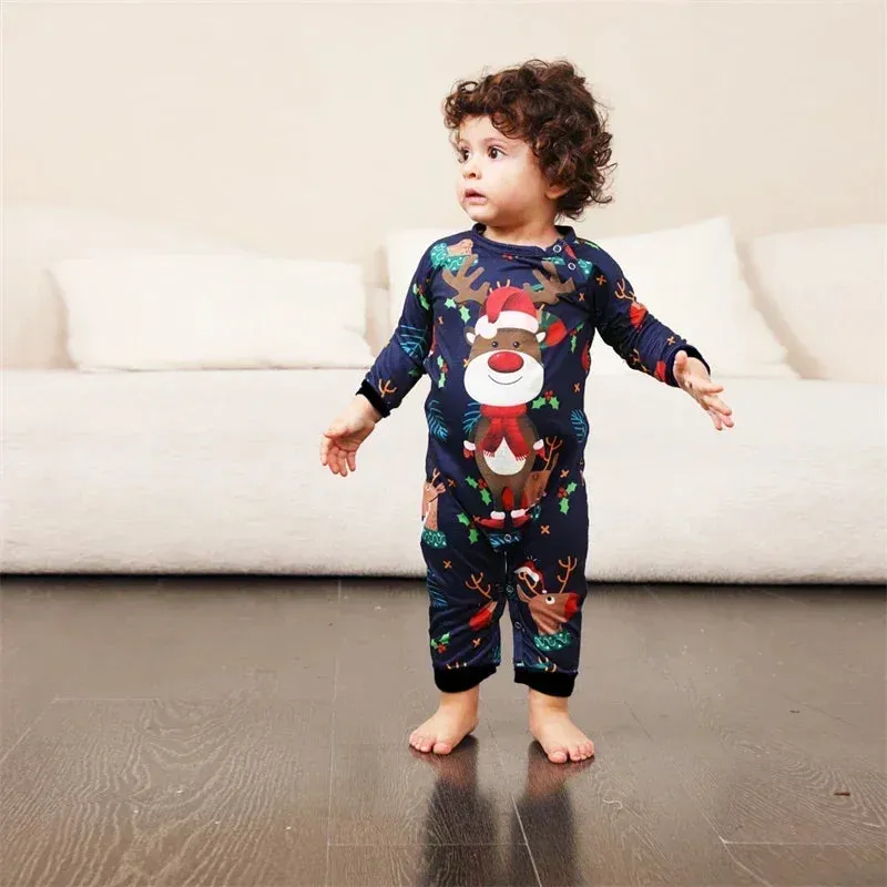 2024 Family Christmas  Matching Outfit Printed Pajamas Set for Baby Boys Girls Winter Clothes Mother And Daughter Dad Sleepwear