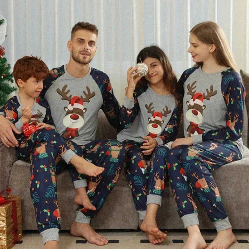 2024 Family Christmas  Matching Outfit Printed Pajamas Set for Baby Boys Girls Winter Clothes Mother And Daughter Dad Sleepwear