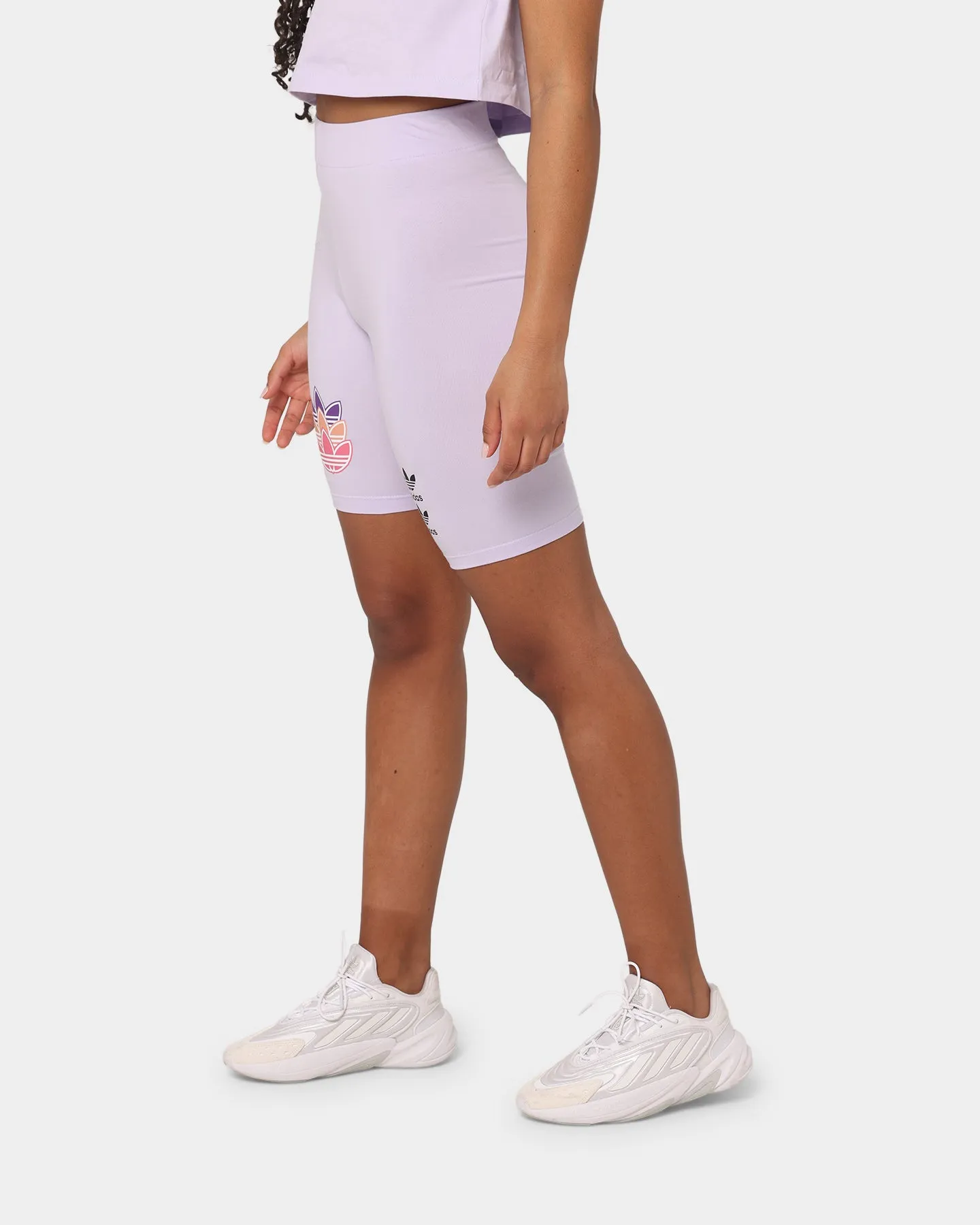 Adidas Women's Logo Play Bike Shorts Purple