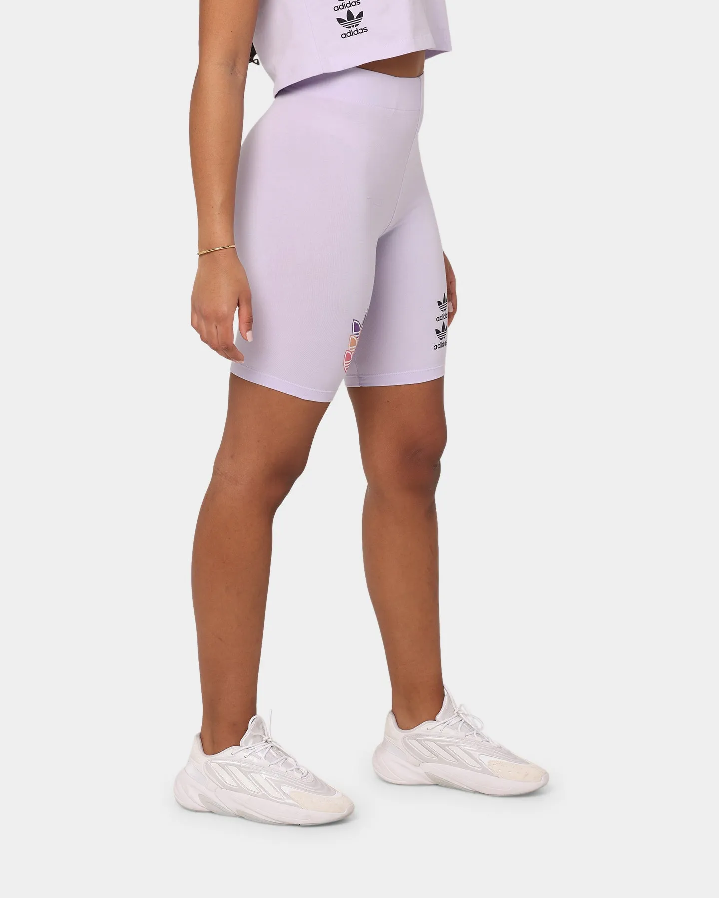 Adidas Women's Logo Play Bike Shorts Purple