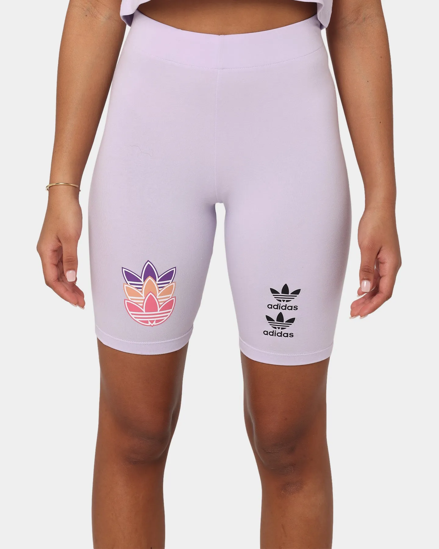 Adidas Women's Logo Play Bike Shorts Purple