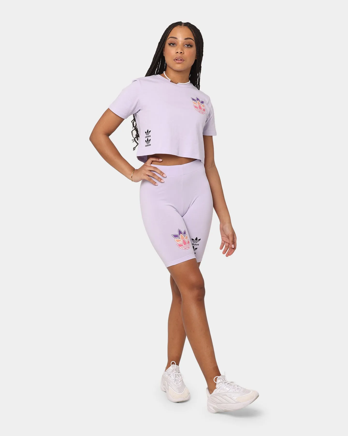 Adidas Women's Logo Play Bike Shorts Purple