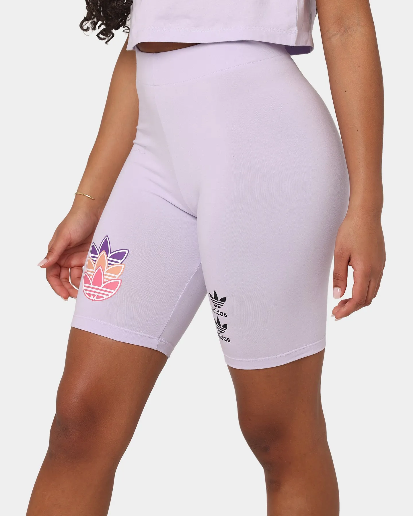 Adidas Women's Logo Play Bike Shorts Purple