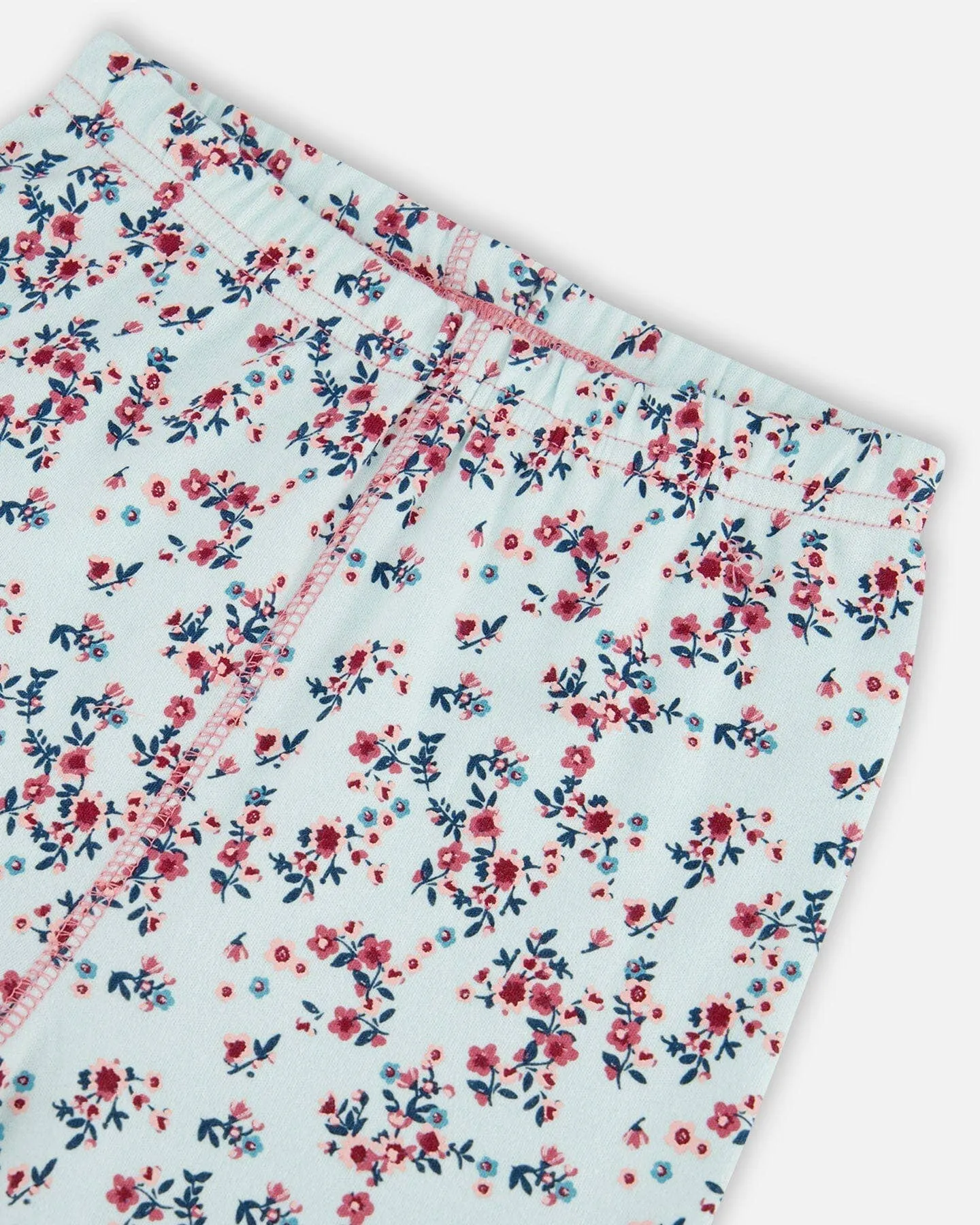 Aqua Floral Organic Cotton Pajamas Set