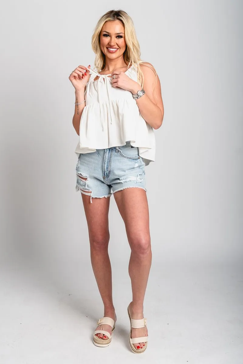 Babydoll tank top off white