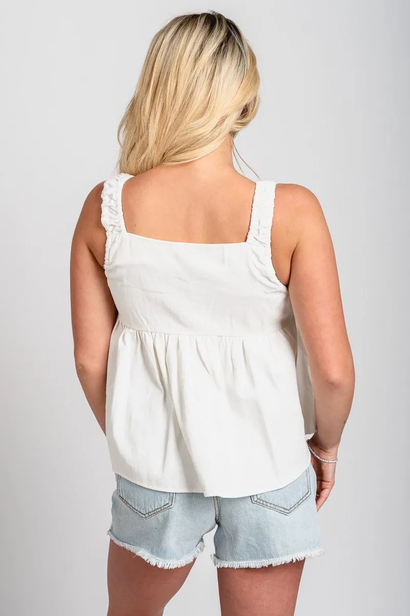 Babydoll tank top off white