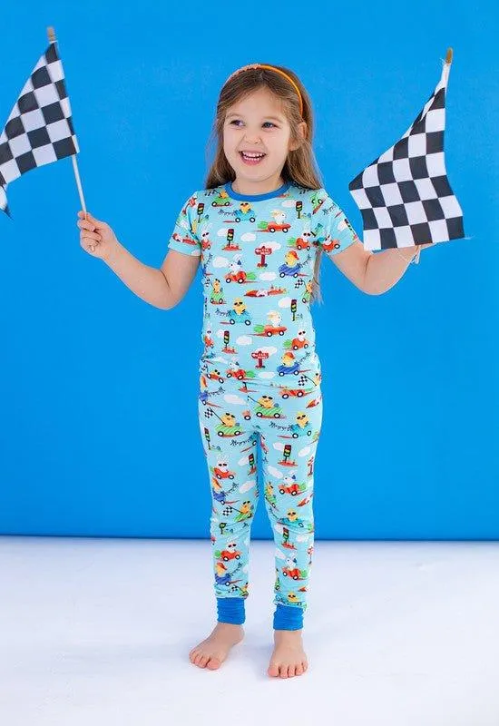 Bamboo Short Sleeve Pajama Set - Judah (Chick and Bunny Race Cars)