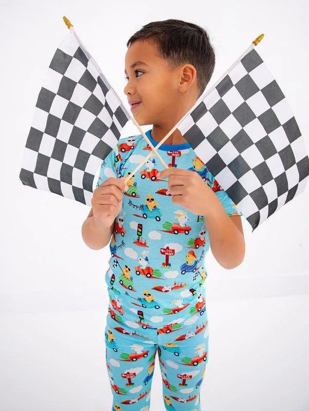Bamboo Short Sleeve Pajama Set - Judah (Chick and Bunny Race Cars)