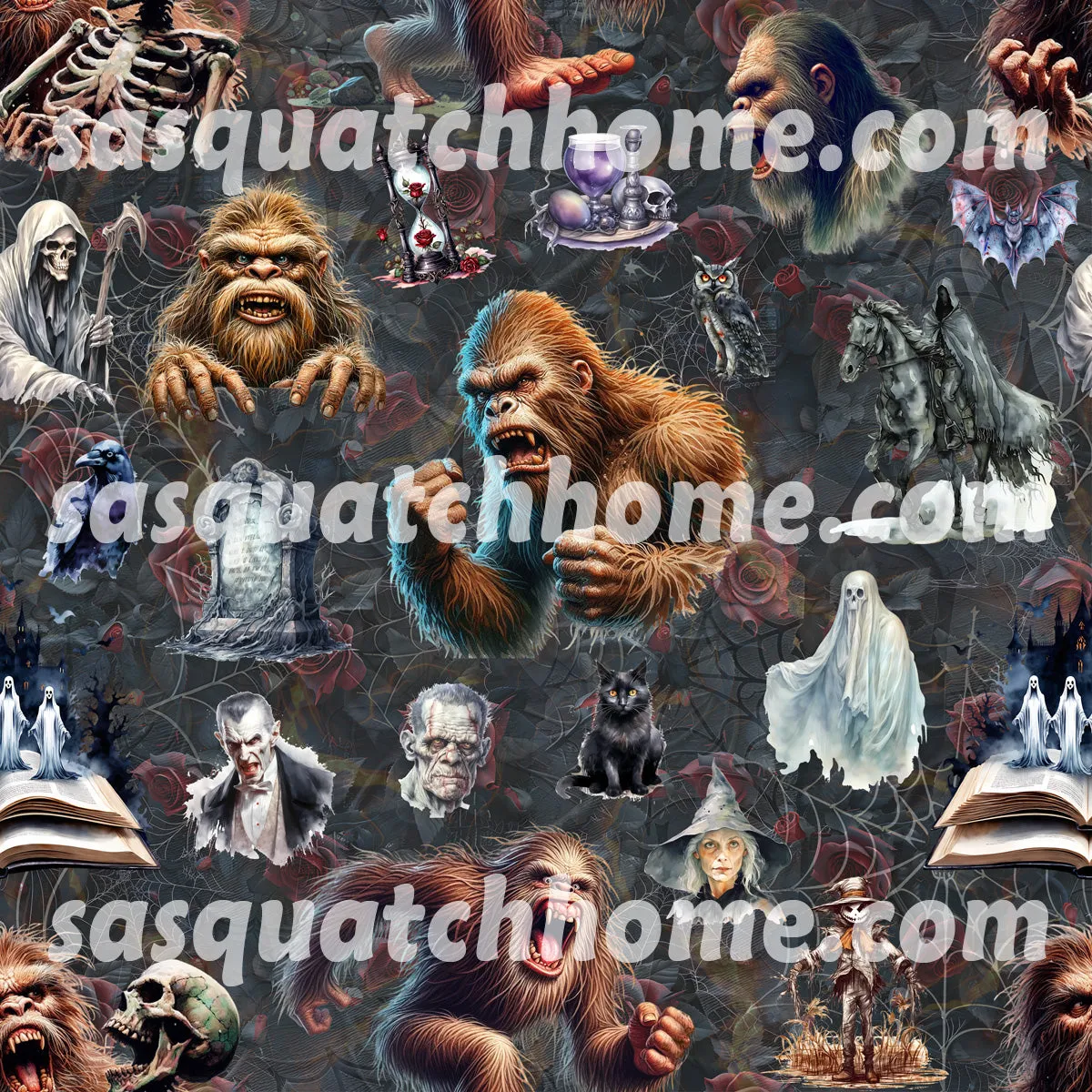 Bigfoot Sasquatch 18 DESIGNS Children Pajama Long 2 Piece Set. set 2 of 2