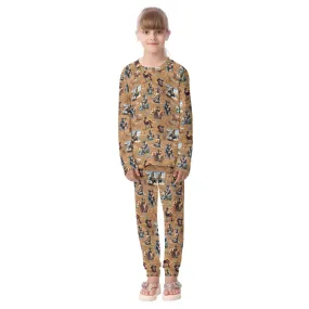 Bigfoot Sasquatch 18 DESIGNS Children Pajama Long 2 Piece Set. set 2 of 2