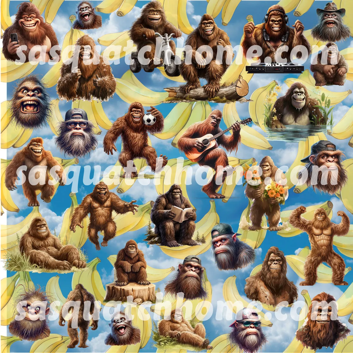 Bigfoot Sasquatch 18 DESIGNS Children Pajama Long 2 Piece Set. set 2 of 2