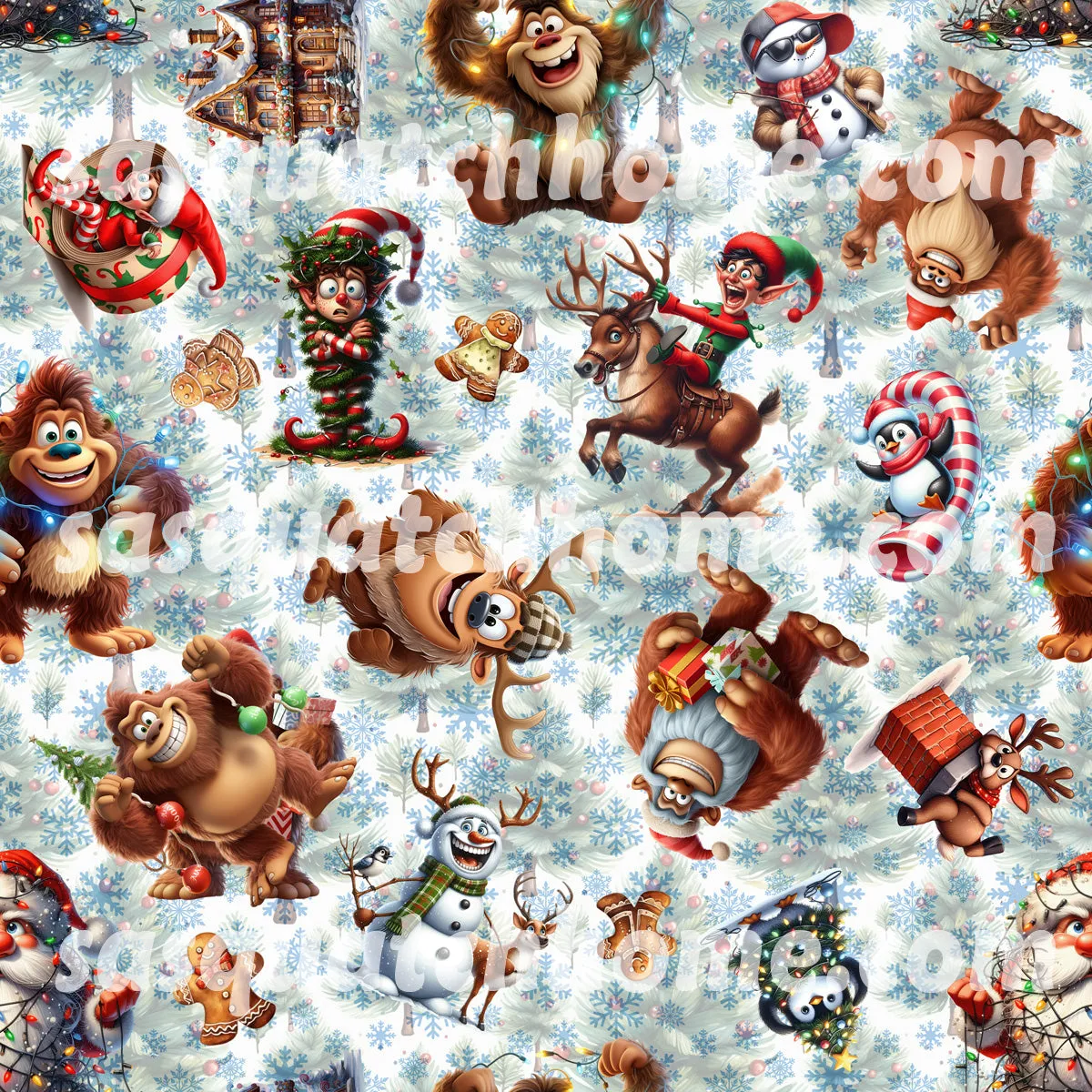 Bigfoot Sasquatch 18 DESIGNS Children Pajama Long 2 Piece Set. set 2 of 2