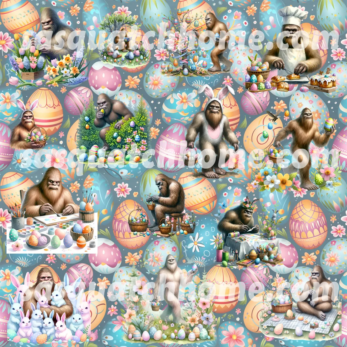 Bigfoot Sasquatch 18 DESIGNS Children Pajama Long 2 Piece Set. set 2 of 2