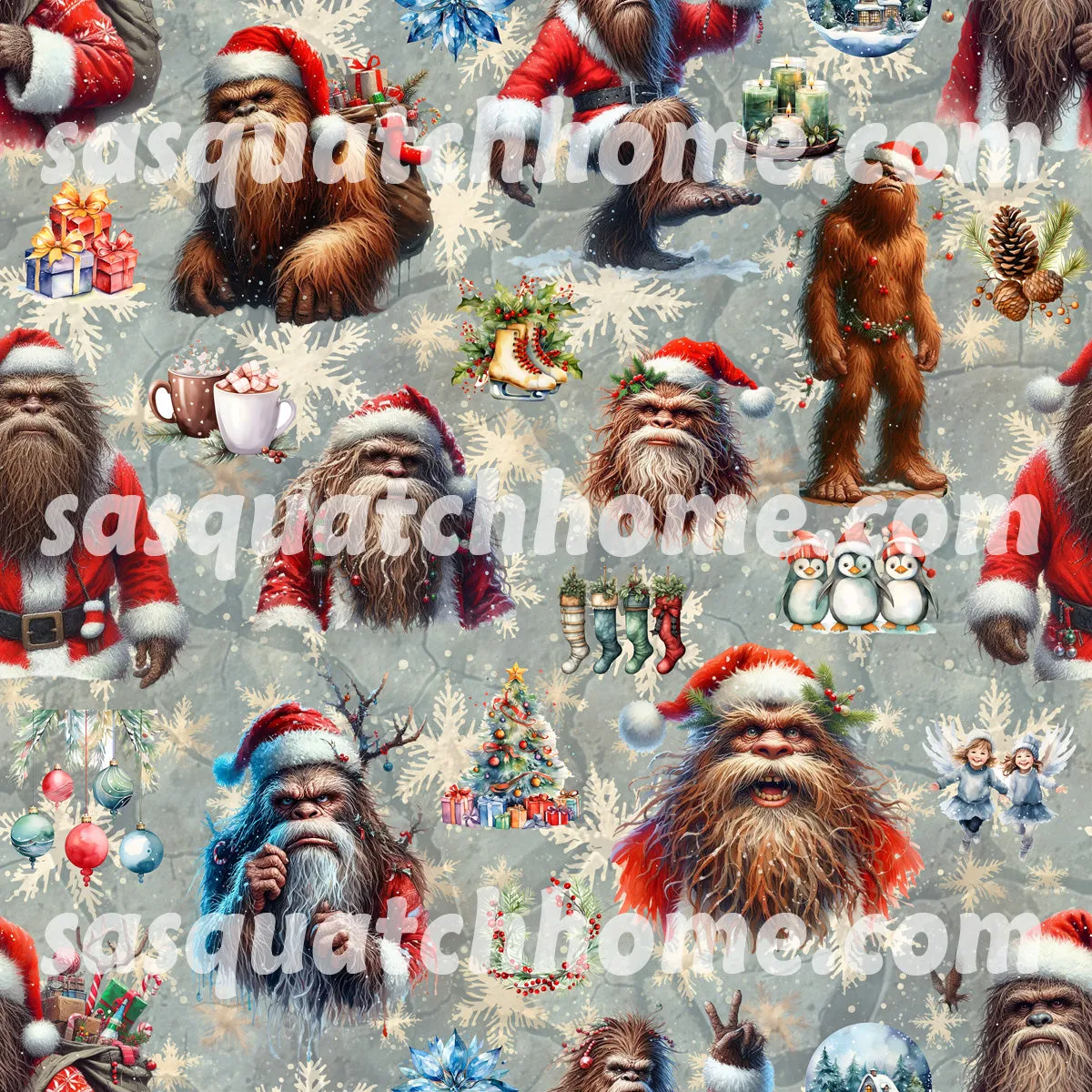 Bigfoot Sasquatch 18 DESIGNS Children Pajama Long 2 Piece Set. set 2 of 2