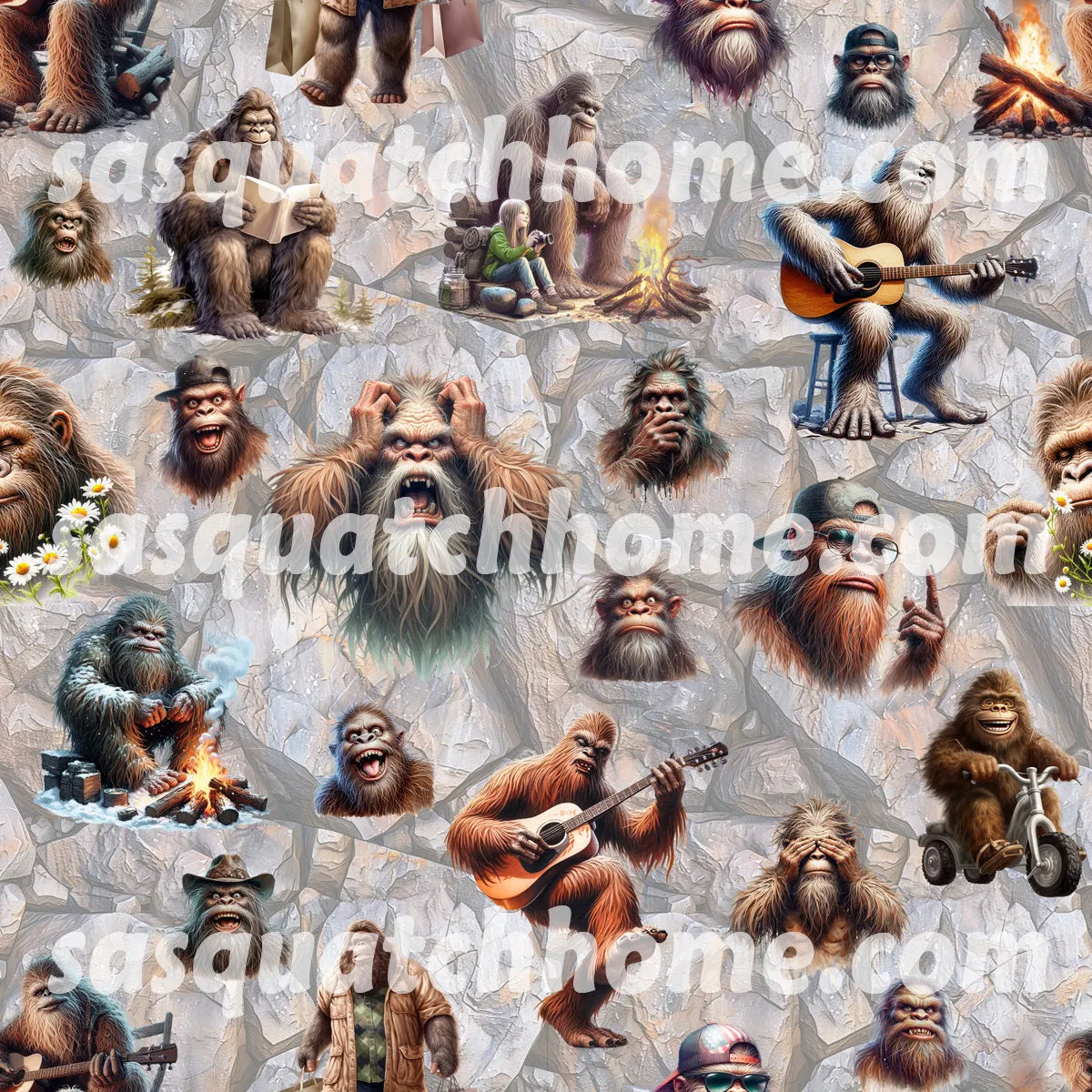 Bigfoot Sasquatch 18 DESIGNS Children Pajama Long 2 Piece Set. set 2 of 2