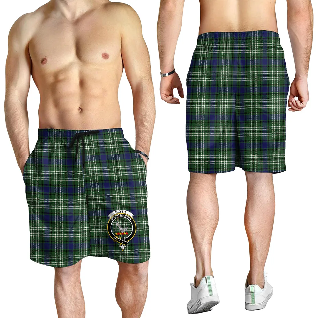 Blyth Tartan Mens Shorts with Family Crest