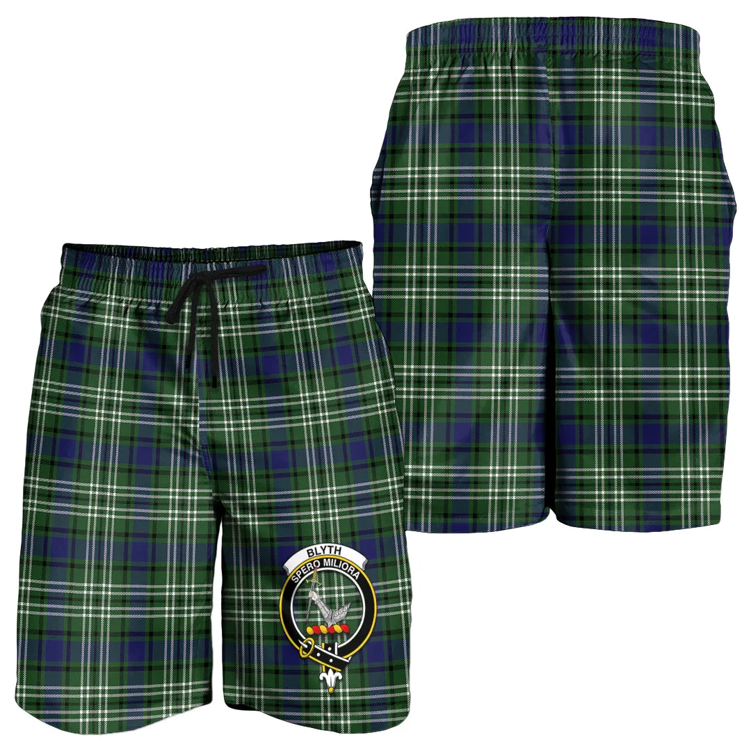 Blyth Tartan Mens Shorts with Family Crest