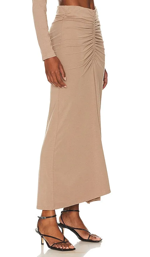 Bobi Flowy Skirt in Tan