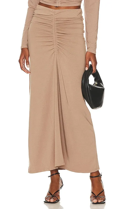 Bobi Flowy Skirt in Tan