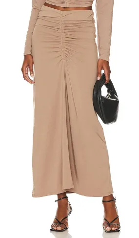 Bobi Flowy Skirt in Tan