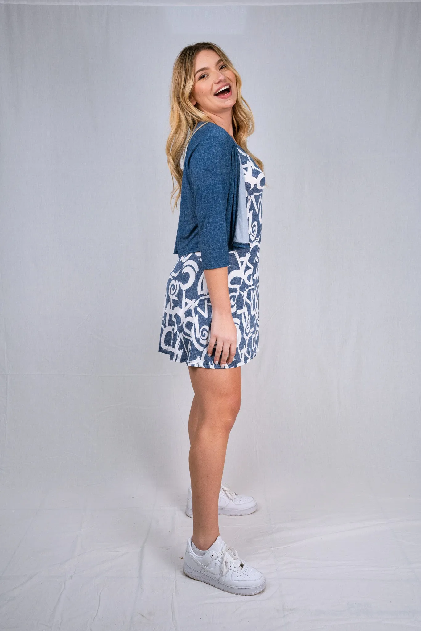 Bolero with 3/4 sleeves - Regular and Plus Sizes available - T360
