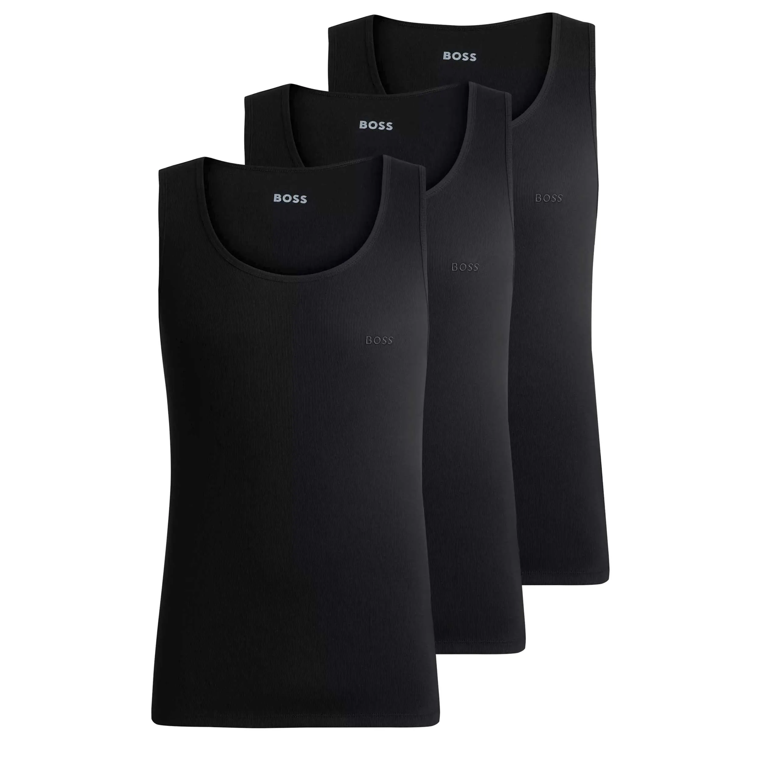 BOSS TankTop 3P Rib Classic Vests in Black