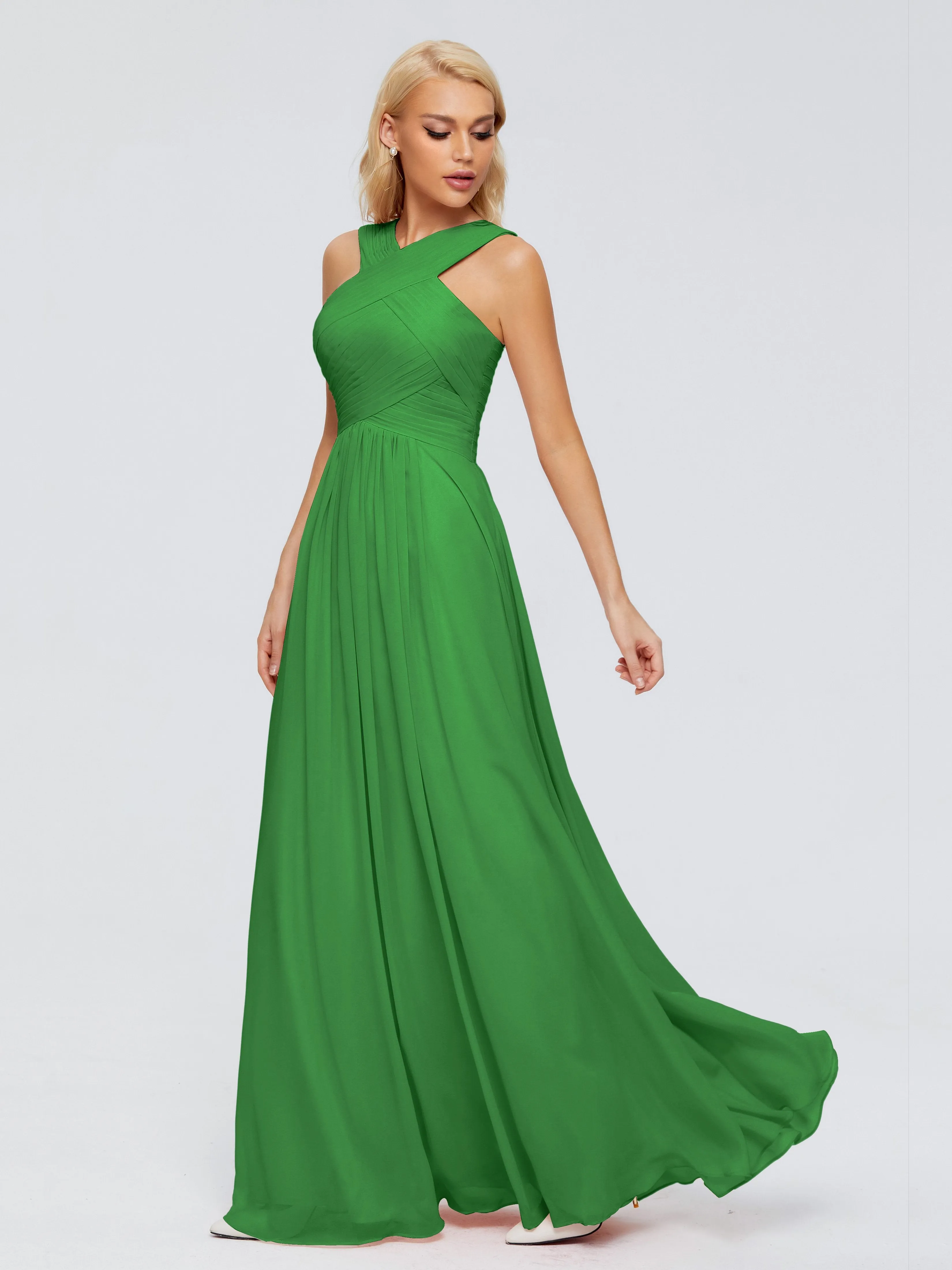 Bridesmaid Dresses Green Aliyah Charming A-Line Straps Chiffon Bridesmaid Dresses