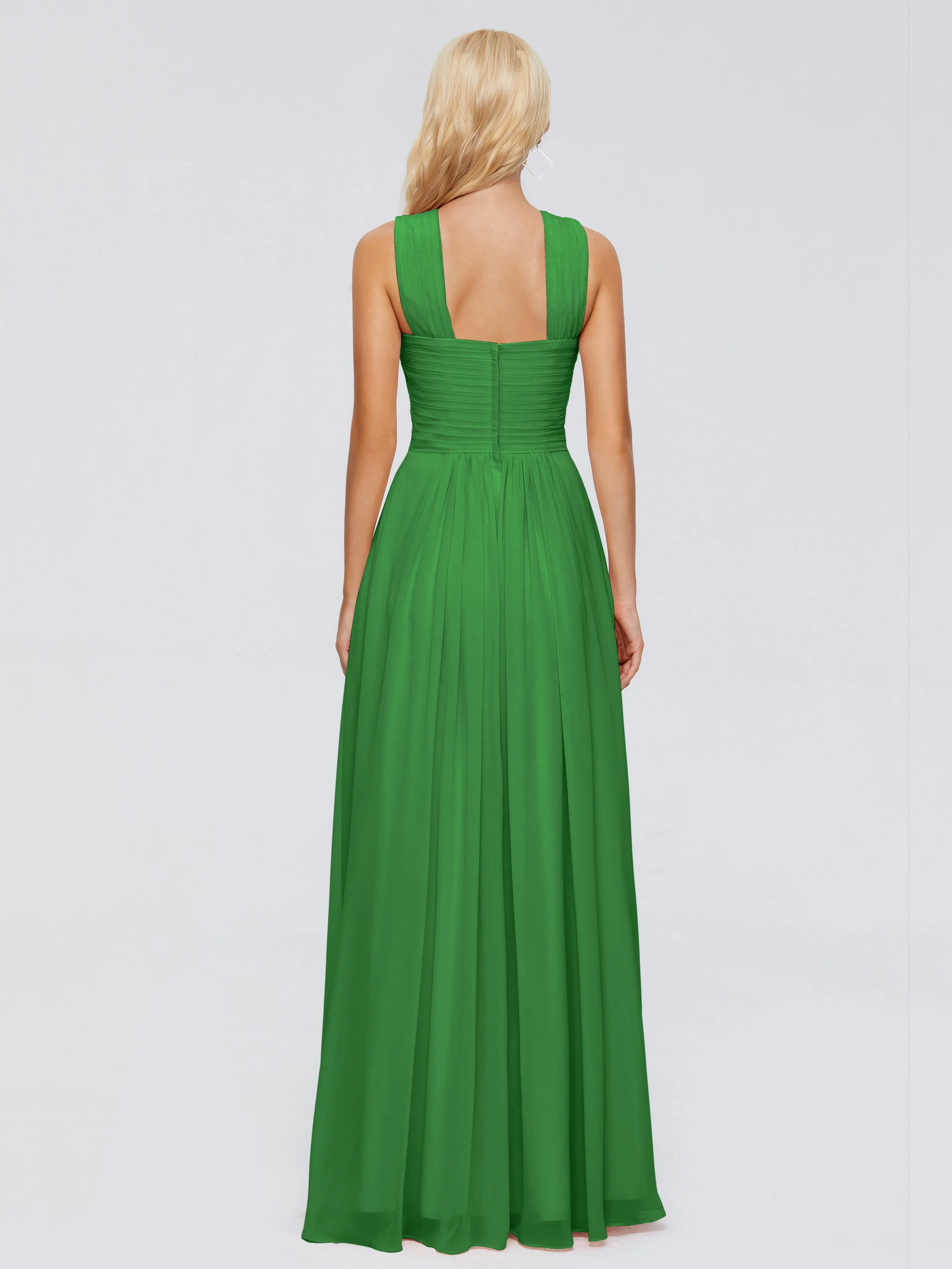Bridesmaid Dresses Green Aliyah Charming A-Line Straps Chiffon Bridesmaid Dresses