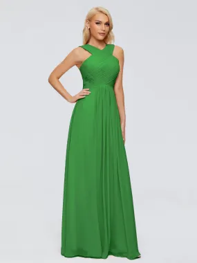 Bridesmaid Dresses Green Aliyah Charming A-Line Straps Chiffon Bridesmaid Dresses