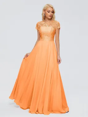 Bright Orange Bridesmaid Dresses Rose Charming Scoop Chiffon Bridesmaid Dresses