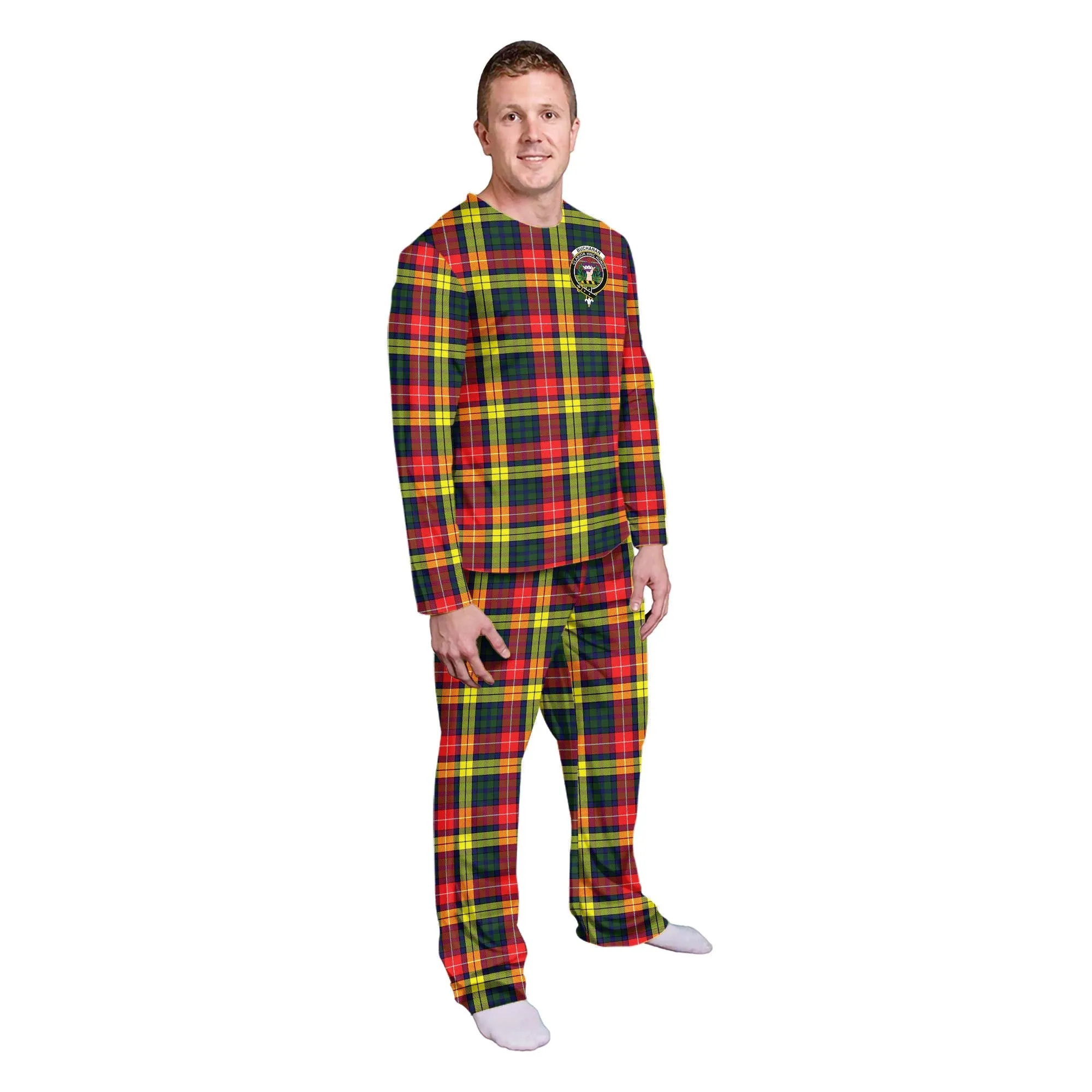 Buchanan Modern Tartan Pajamas Family Set with Family Crest