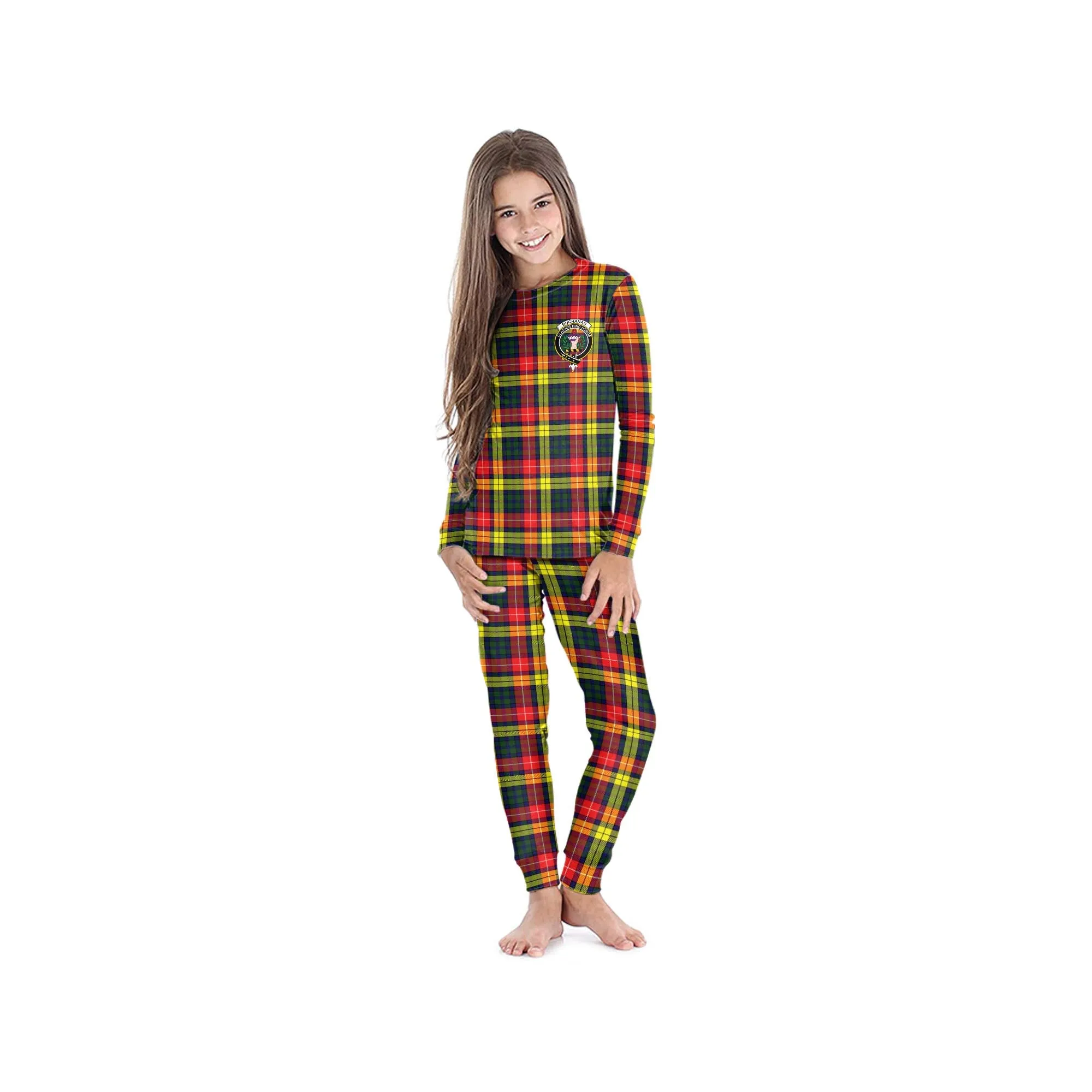 Buchanan Modern Tartan Pajamas Family Set with Family Crest