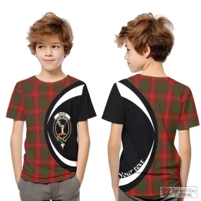 Burns Tartan Kid T-Shirt with Family Crest Circle Style