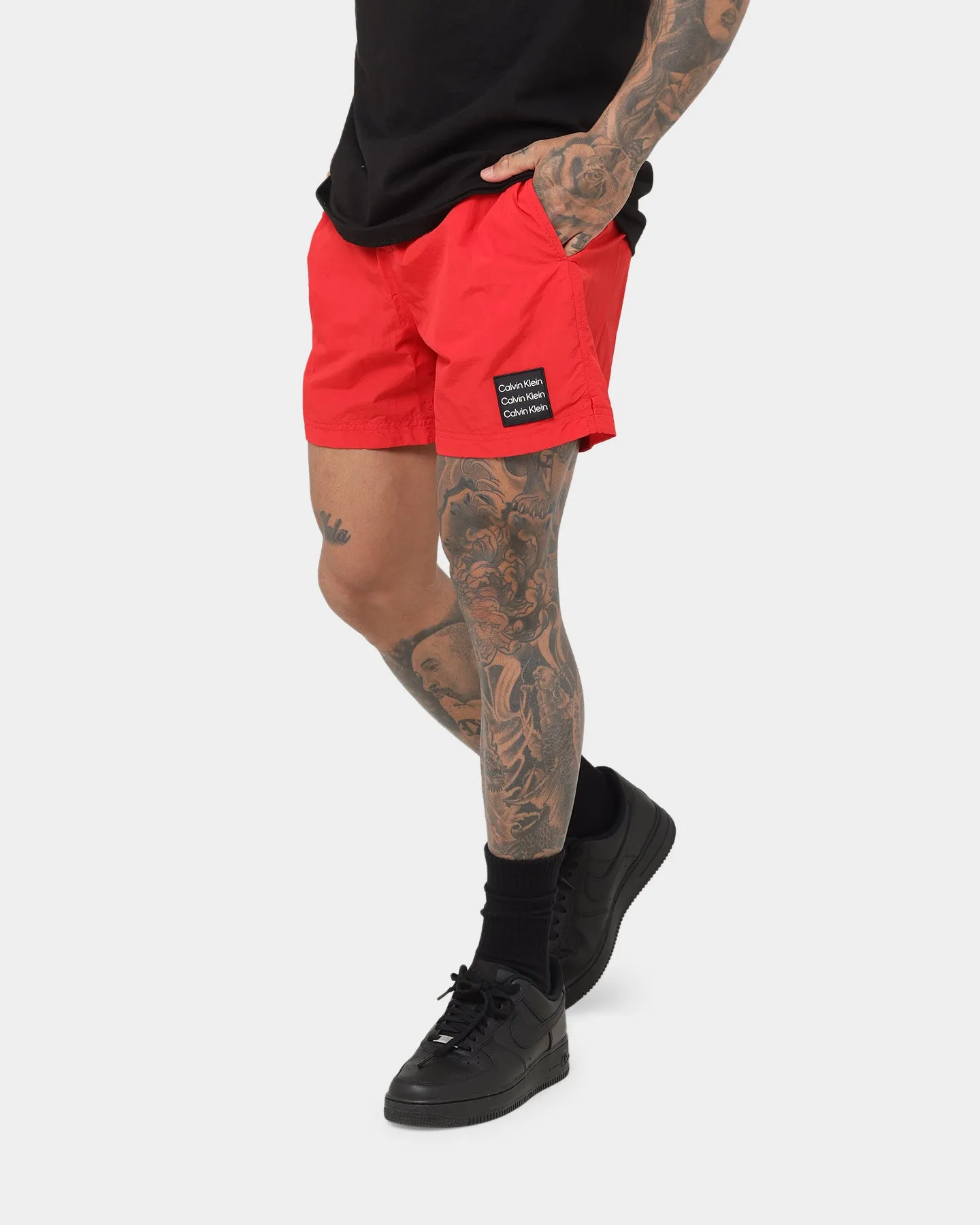 Calvin Klein Medium Drawstring Shorts Deep Crimson