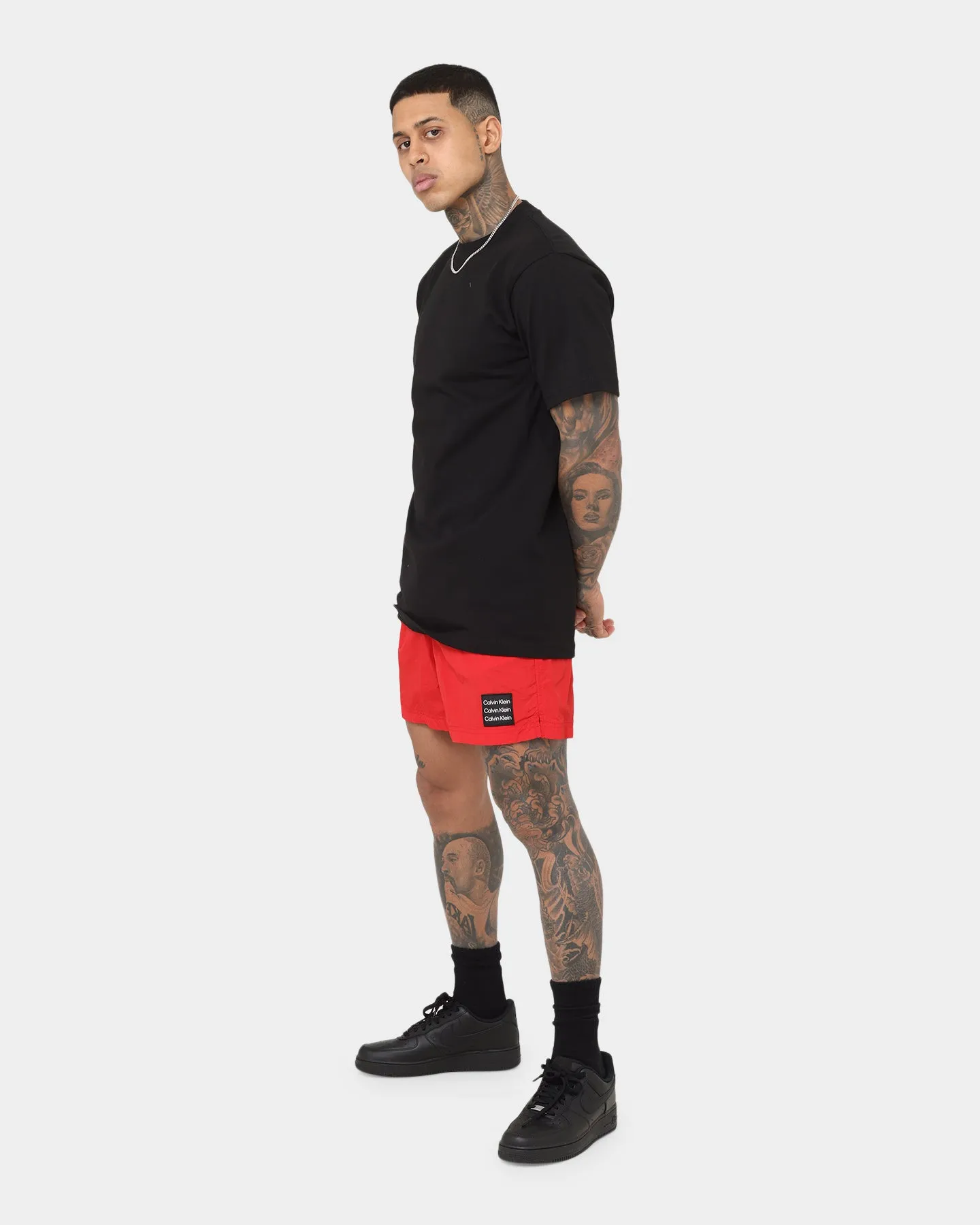 Calvin Klein Medium Drawstring Shorts Deep Crimson