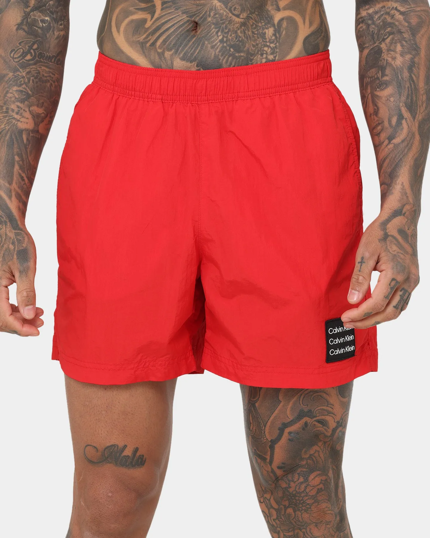 Calvin Klein Medium Drawstring Shorts Deep Crimson