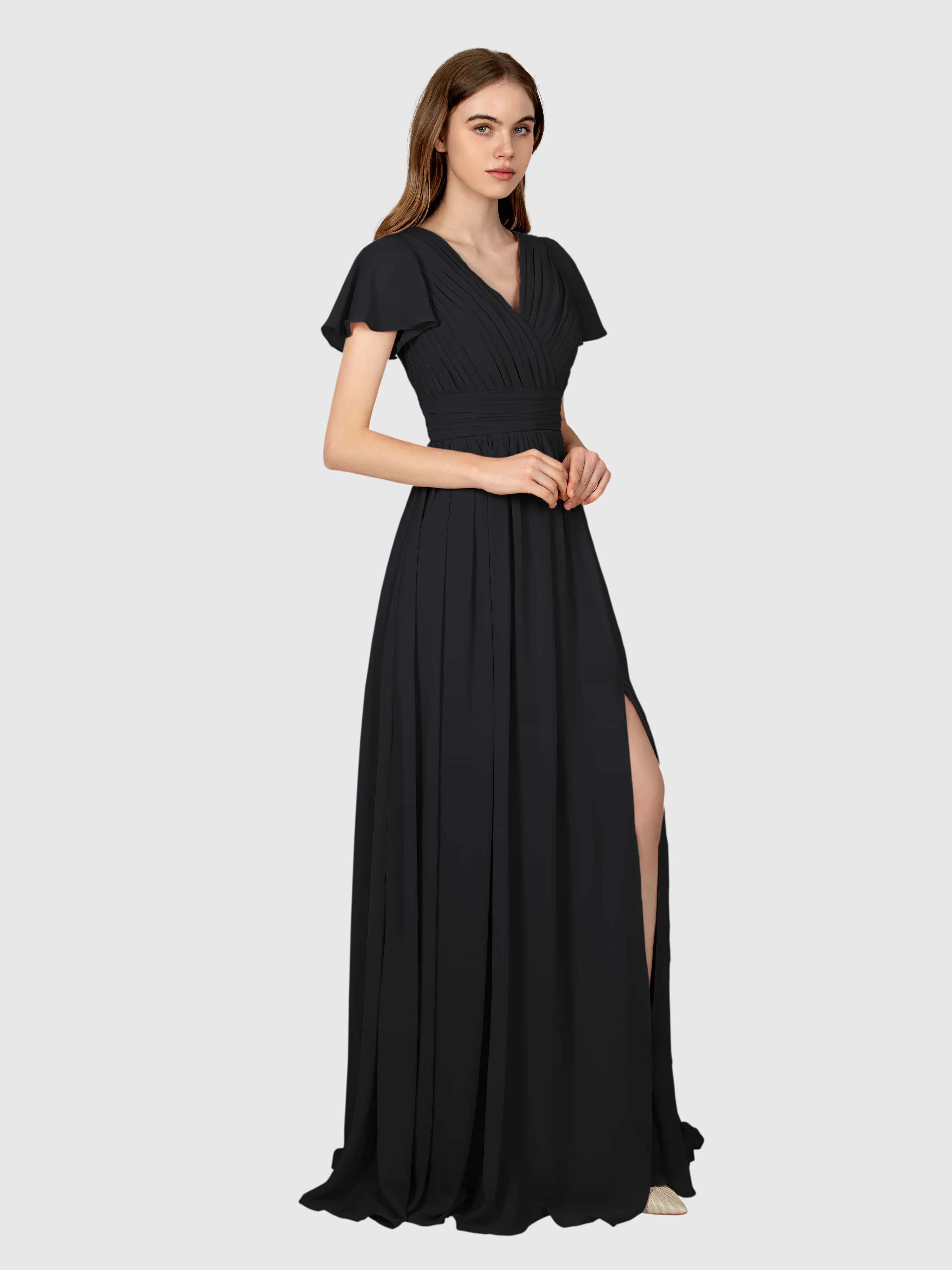 Camila Airy A-Line Pleats Floor Length Bridesmaid Dresses