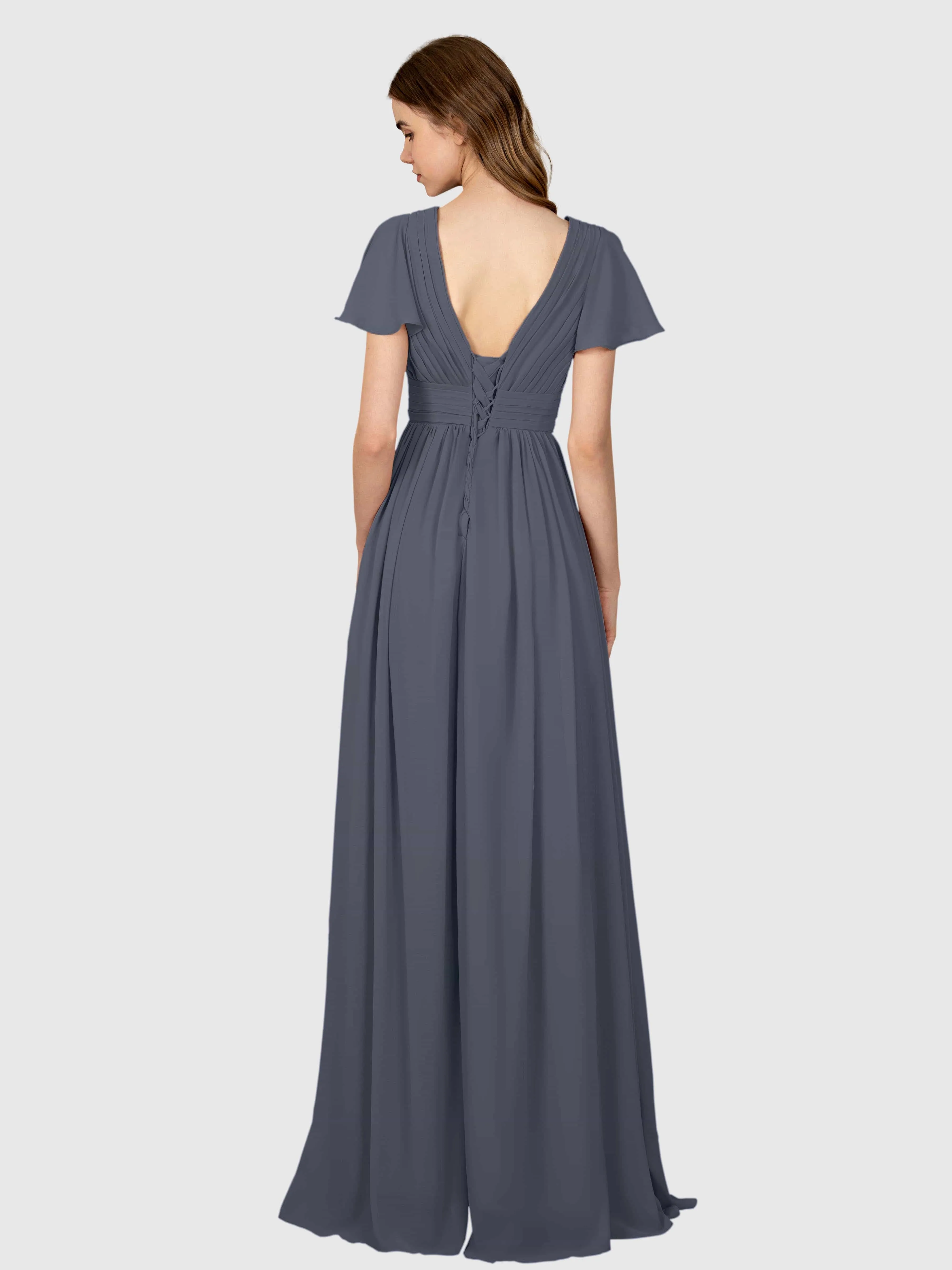 Camila Airy A-Line Pleats Floor Length Bridesmaid Dresses