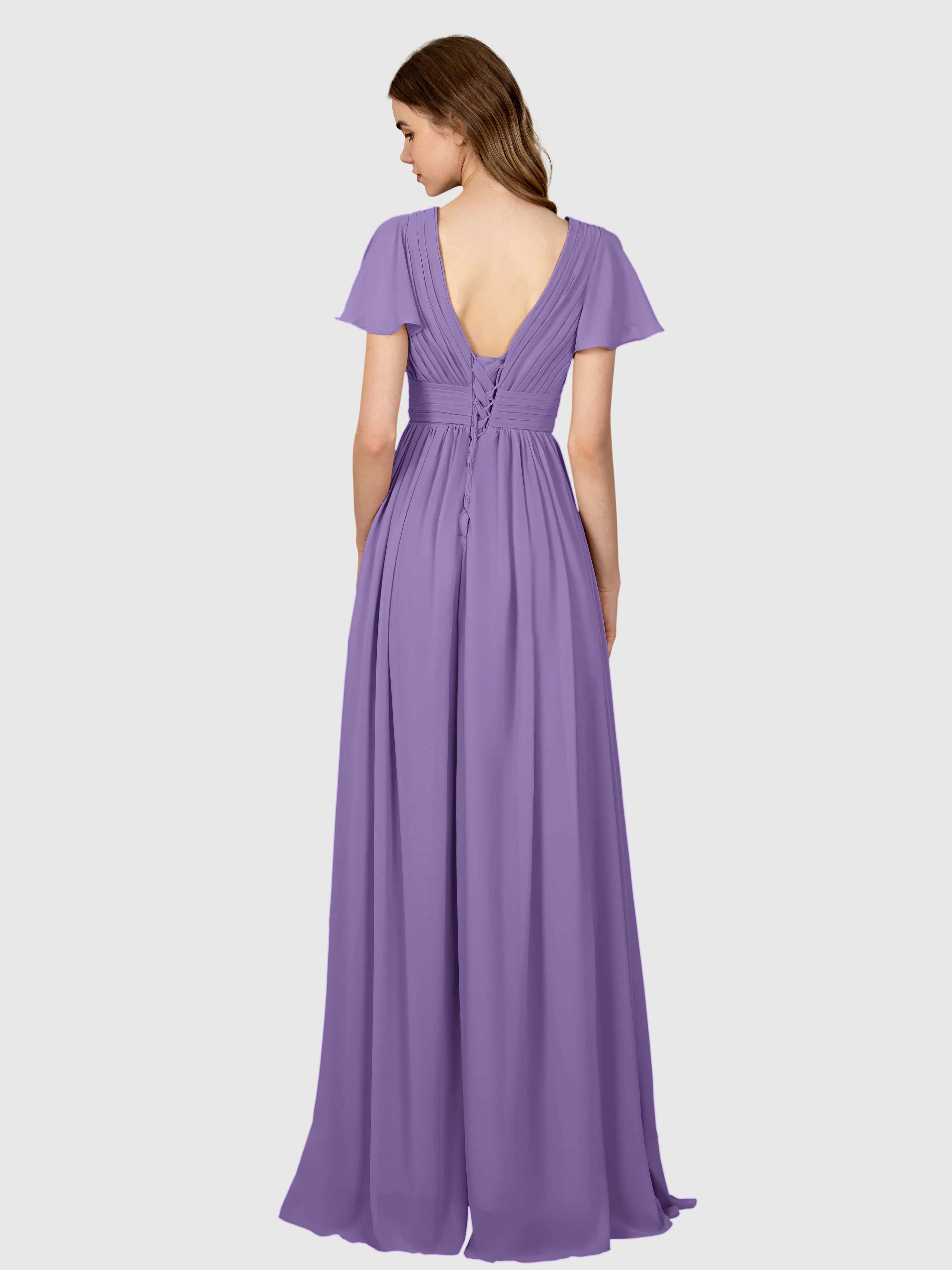 Camila Airy A-Line Pleats Floor Length Bridesmaid Dresses
