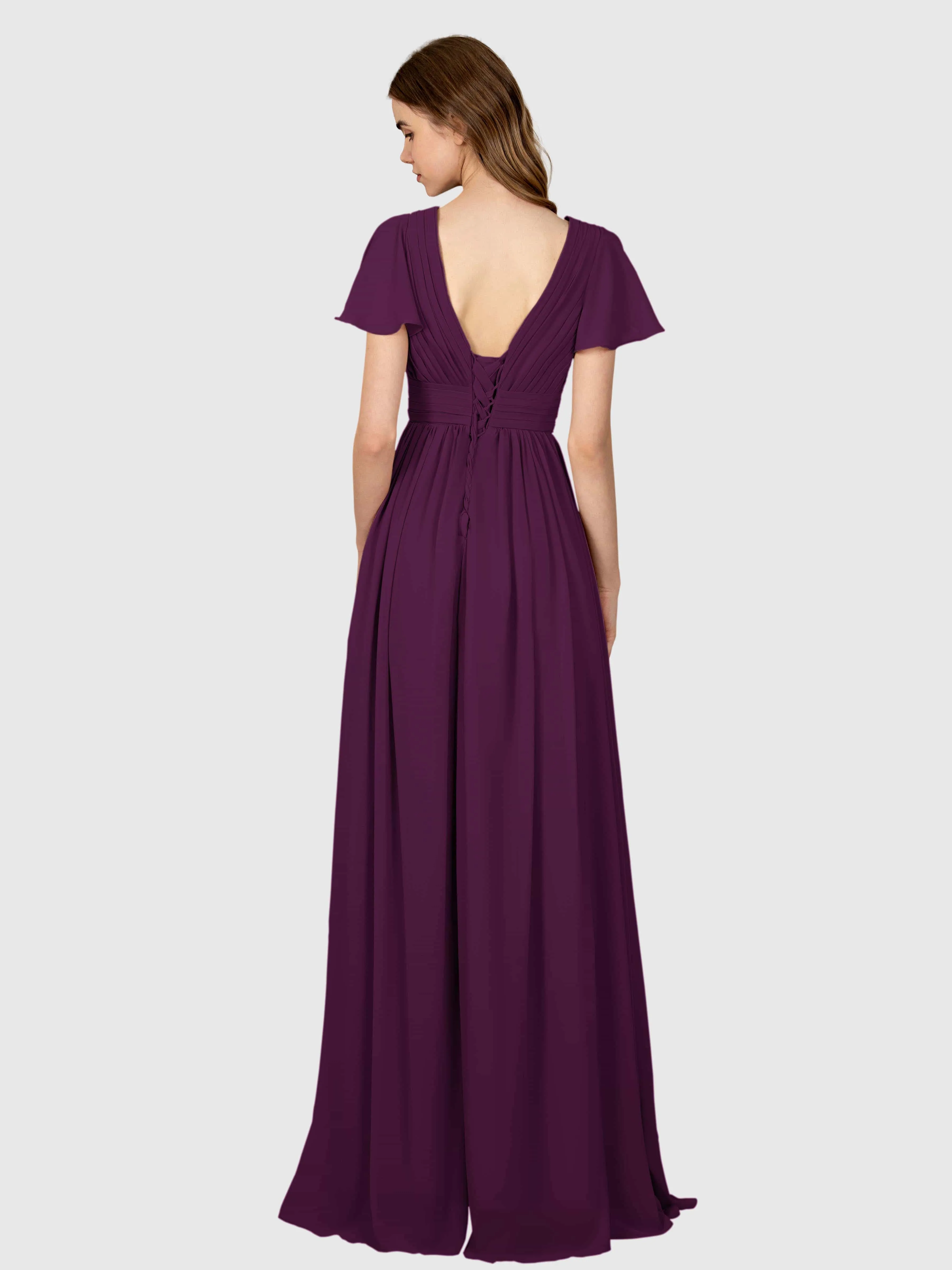 Camila Airy A-Line Pleats Floor Length Bridesmaid Dresses