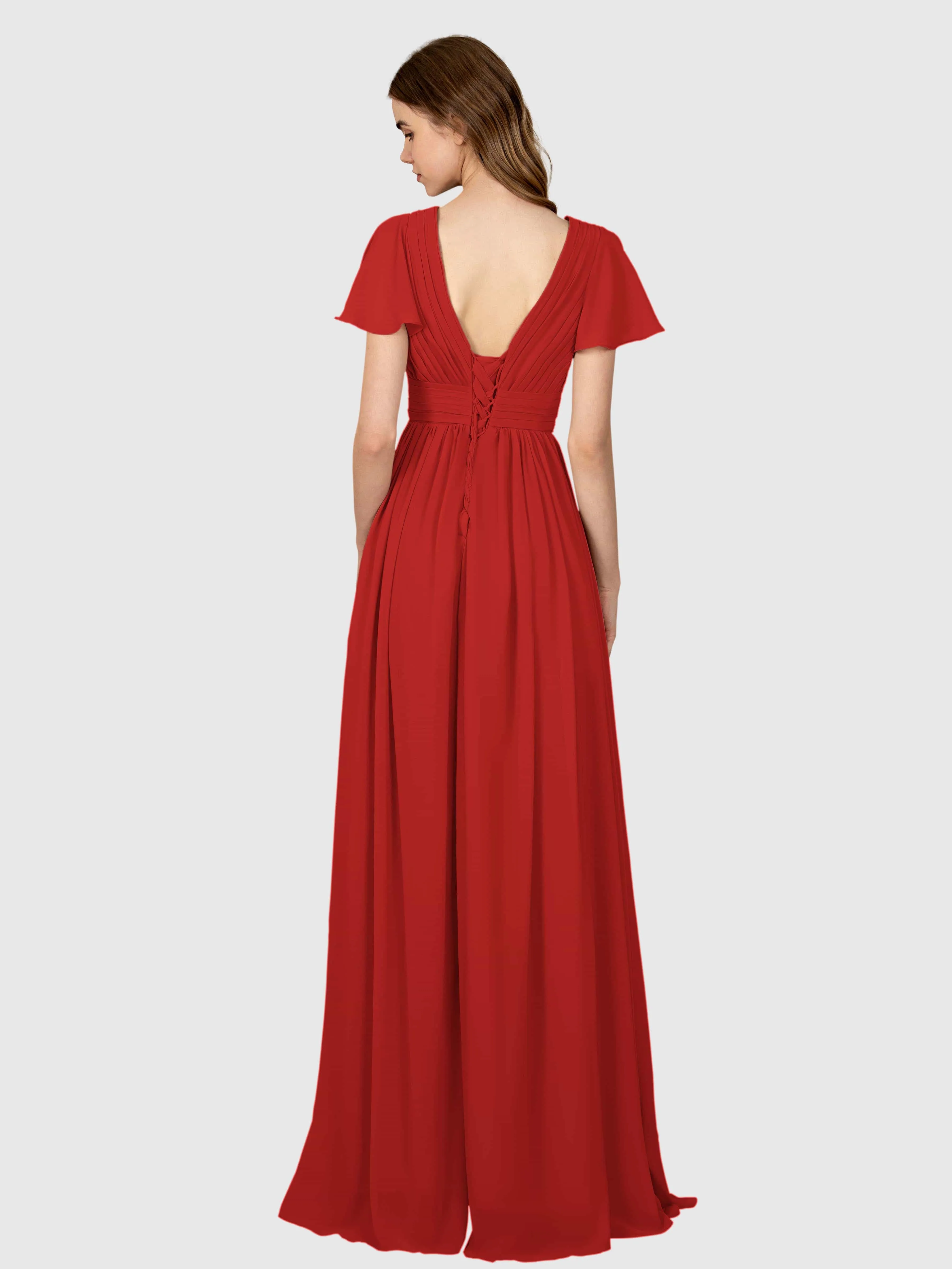 Camila Airy A-Line Pleats Floor Length Bridesmaid Dresses