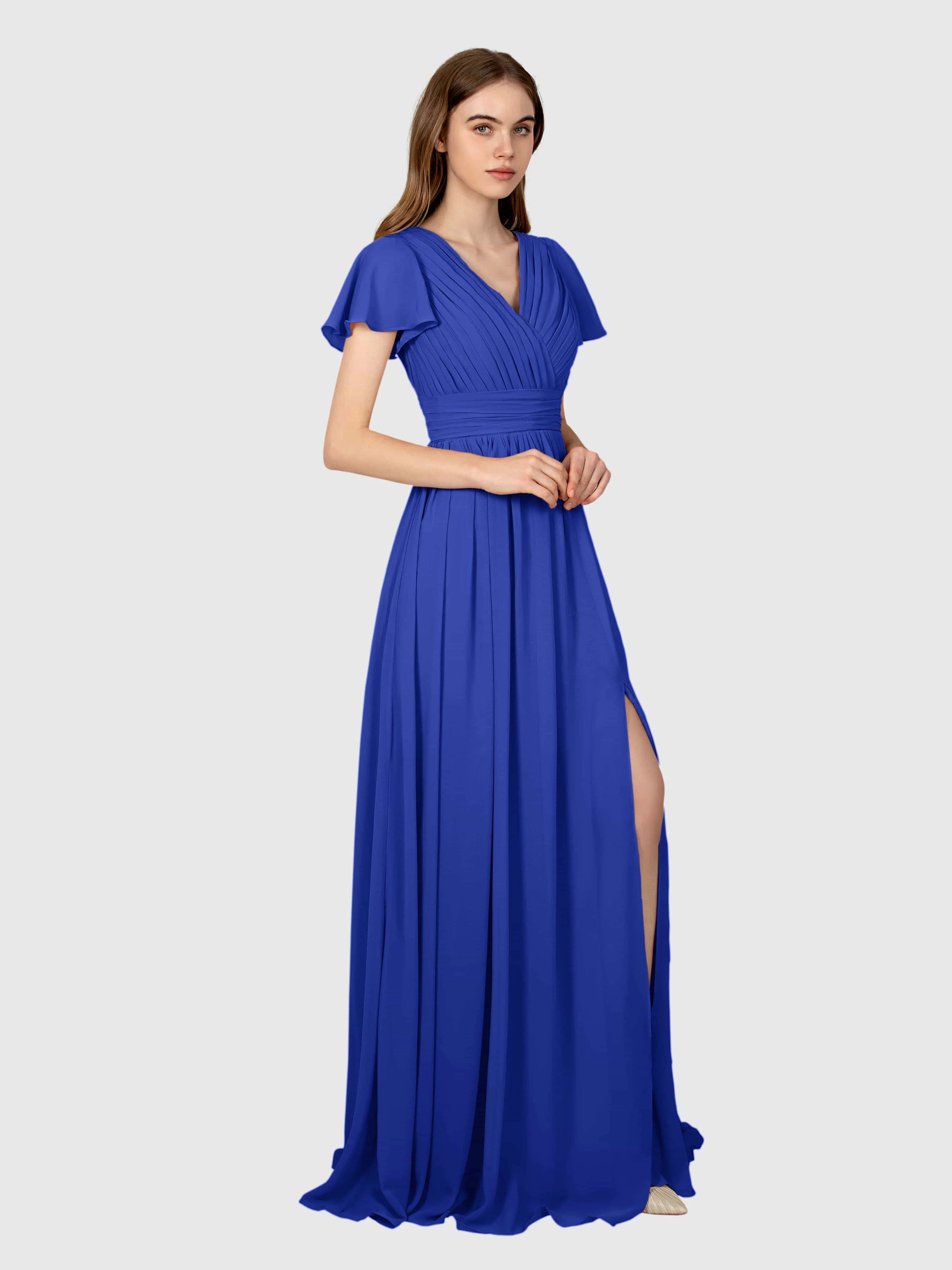 Camila Airy A-Line Pleats Floor Length Bridesmaid Dresses