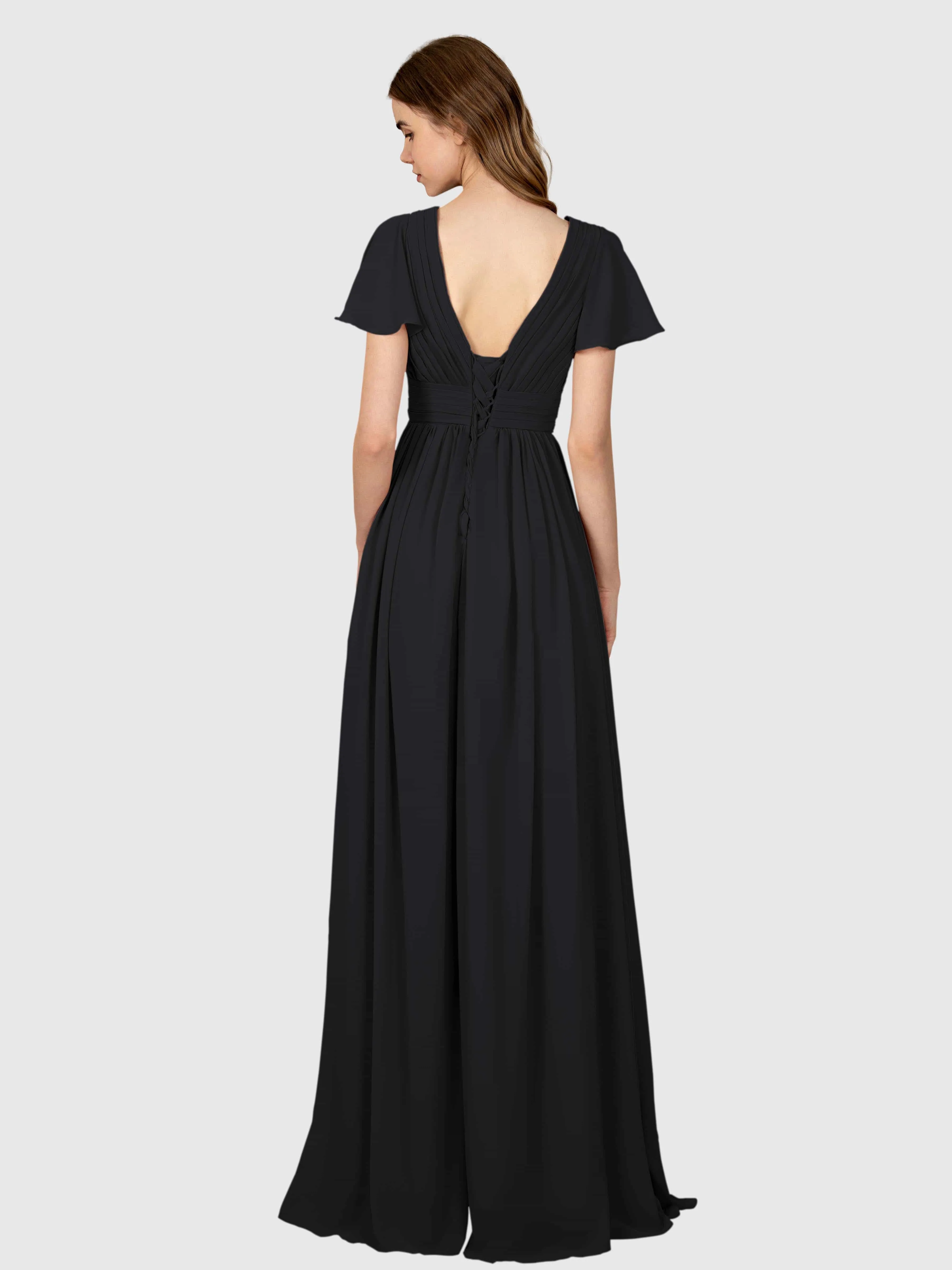 Camila Airy A-Line Pleats Floor Length Bridesmaid Dresses