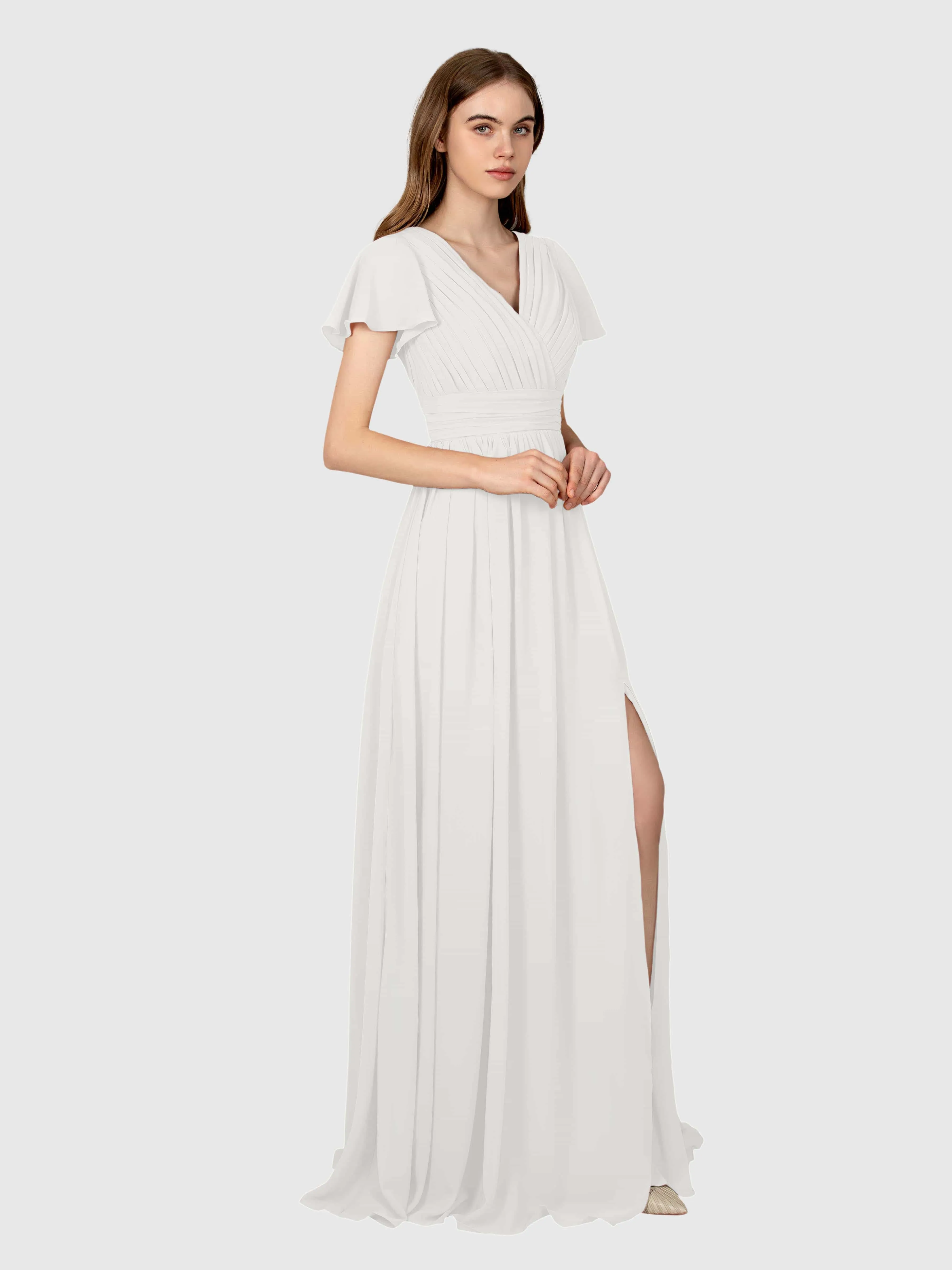 Camila Airy A-Line Pleats Floor Length Bridesmaid Dresses