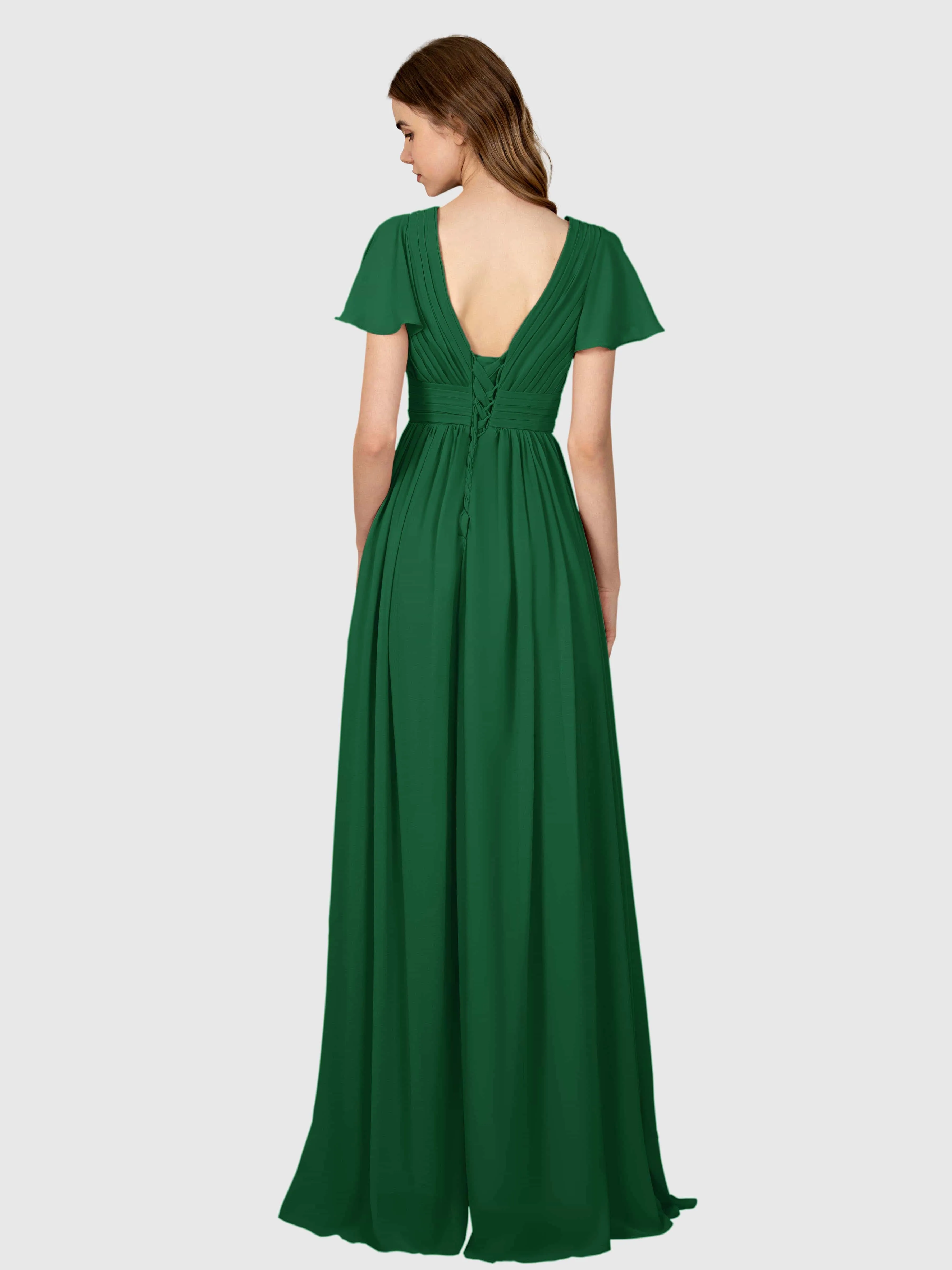 Camila Airy A-Line Pleats Floor Length Bridesmaid Dresses