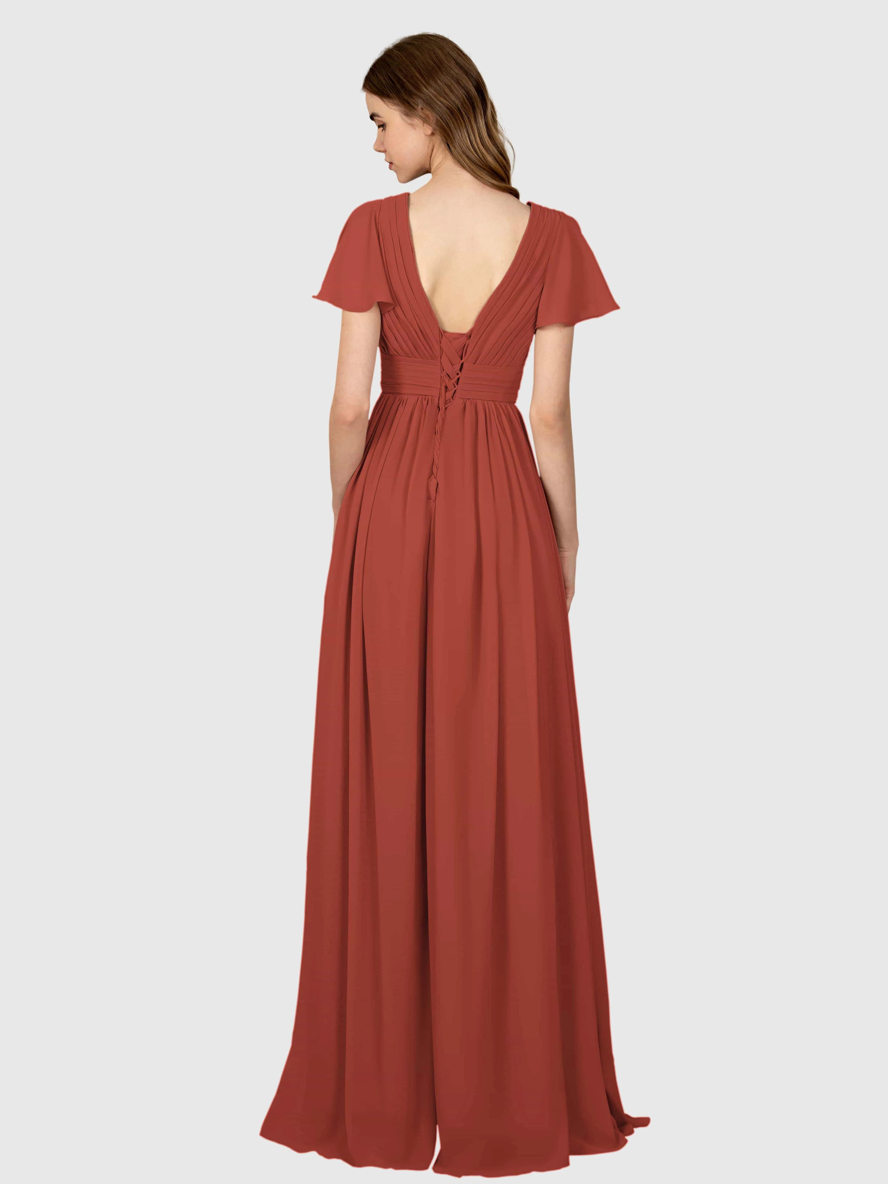 Camila Airy A-Line Pleats Floor Length Bridesmaid Dresses