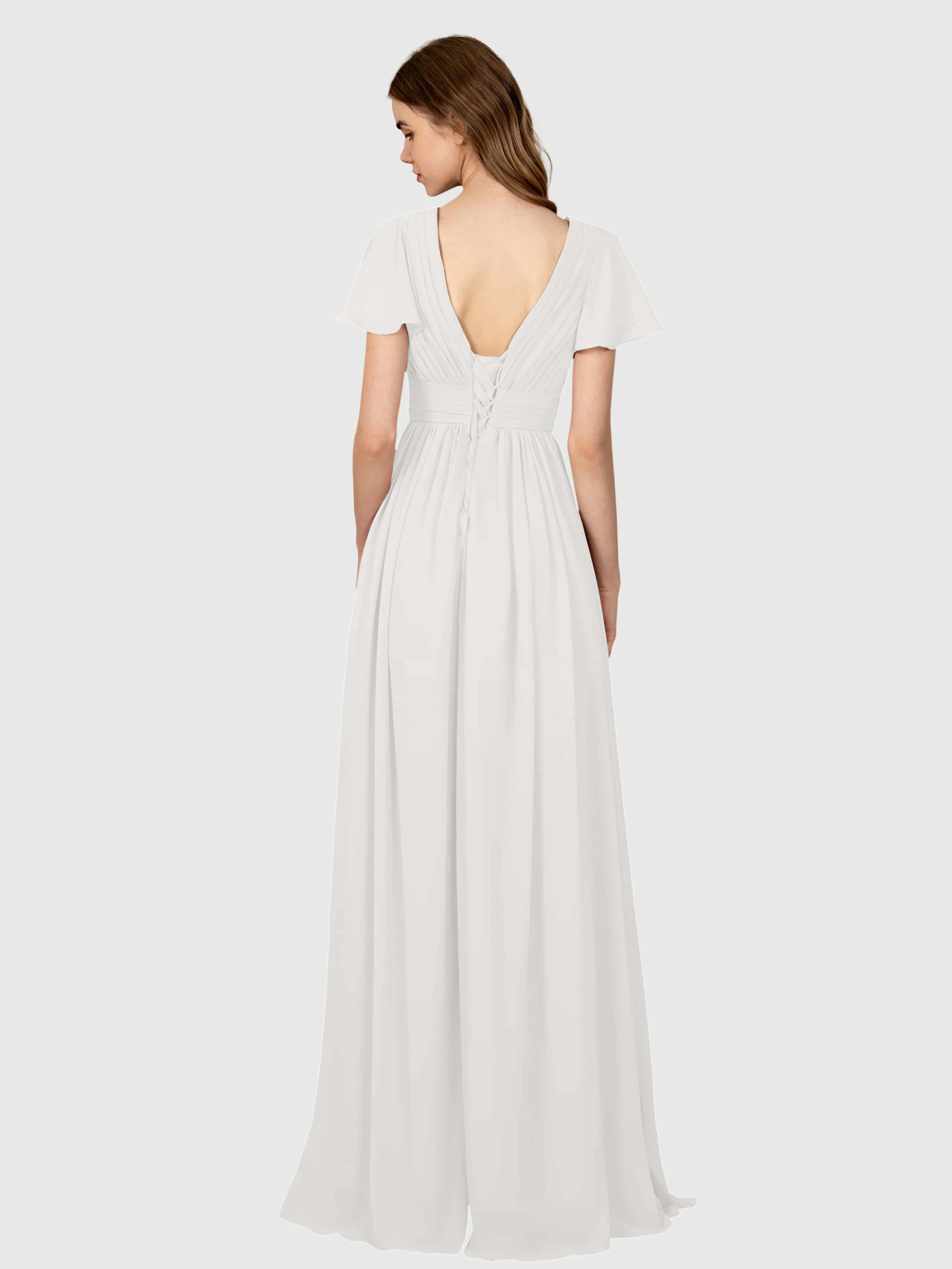 Camila Airy A-Line Pleats Floor Length Bridesmaid Dresses