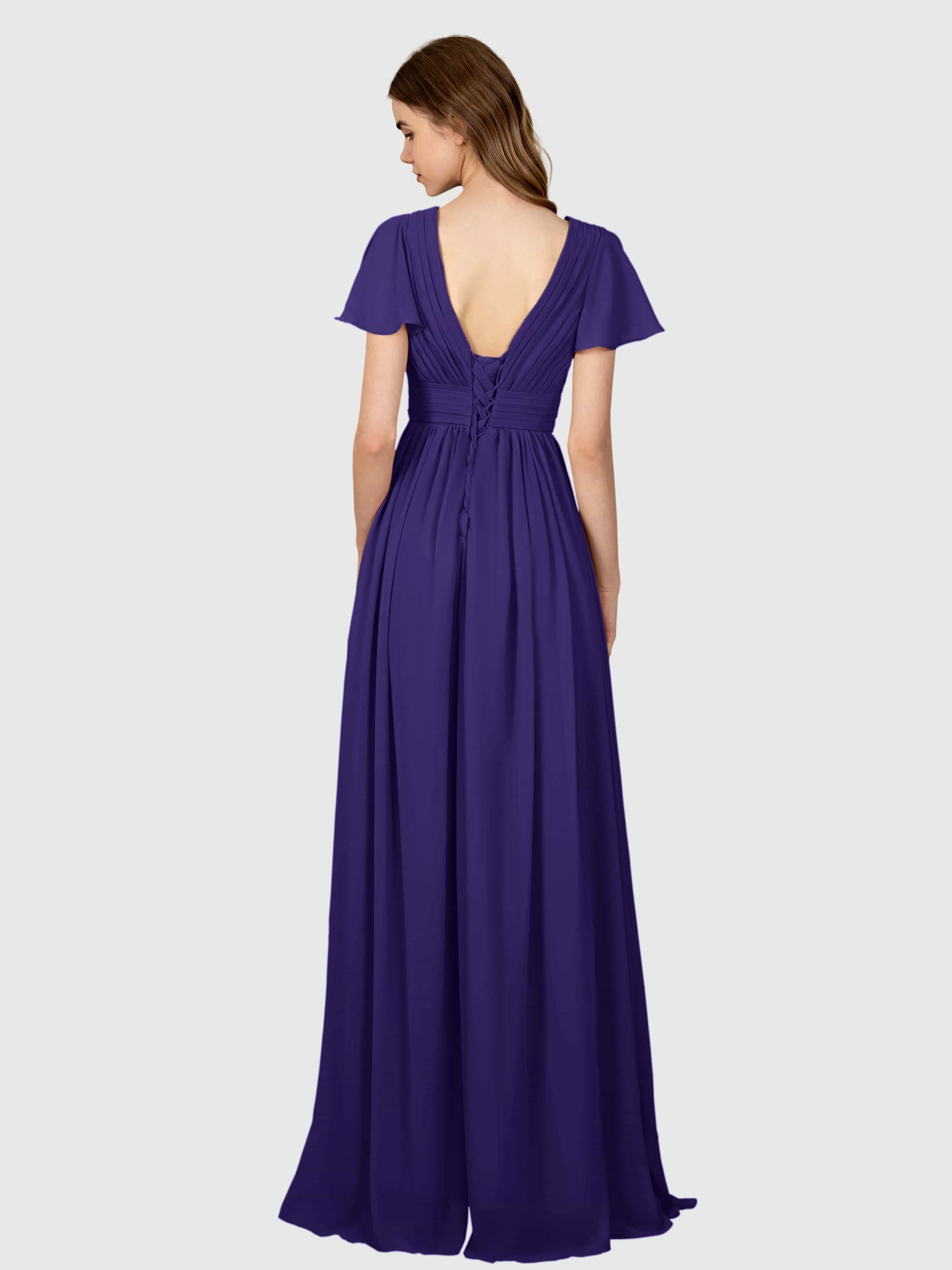 Camila Airy A-Line Pleats Floor Length Bridesmaid Dresses