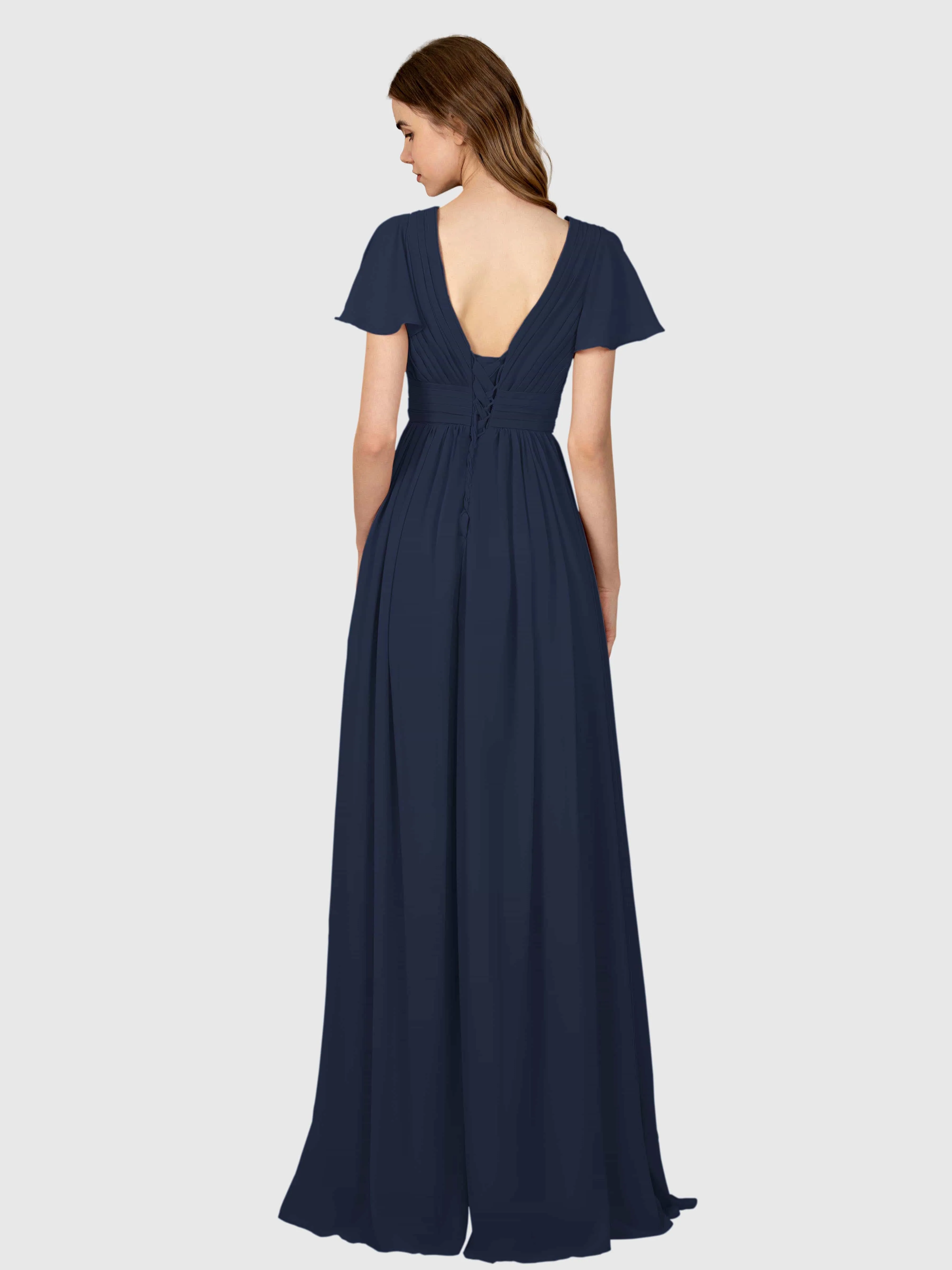 Camila Airy A-Line Pleats Floor Length Bridesmaid Dresses
